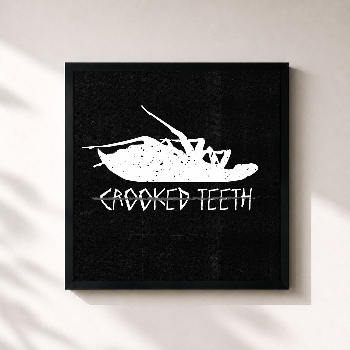 #noir Tableau carré de l'album Crooked Teeth de Papa Roach, cadre noir 32x32 cm
