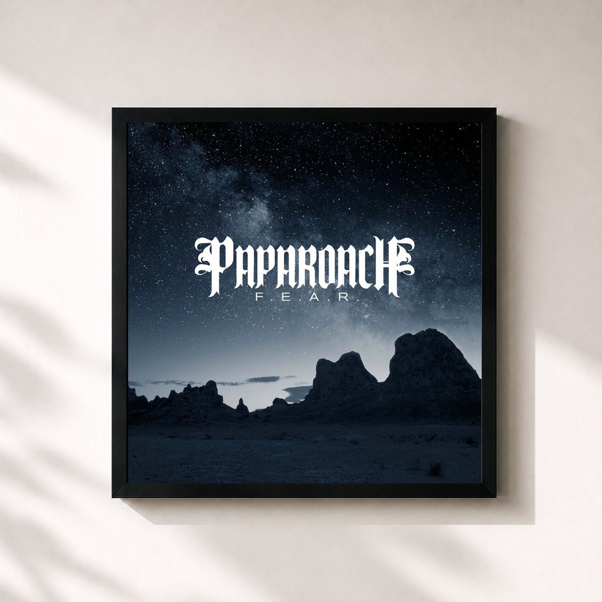 #noir Tableau carré de l'album F.E.A.R. (Deluxe Edition) de Papa Roach, cadre noir 32x32 cm