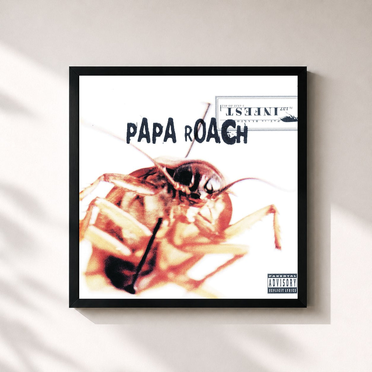 #noir Tableau carré de l'album Infest de Papa Roach, cadre noir 32x32 cm