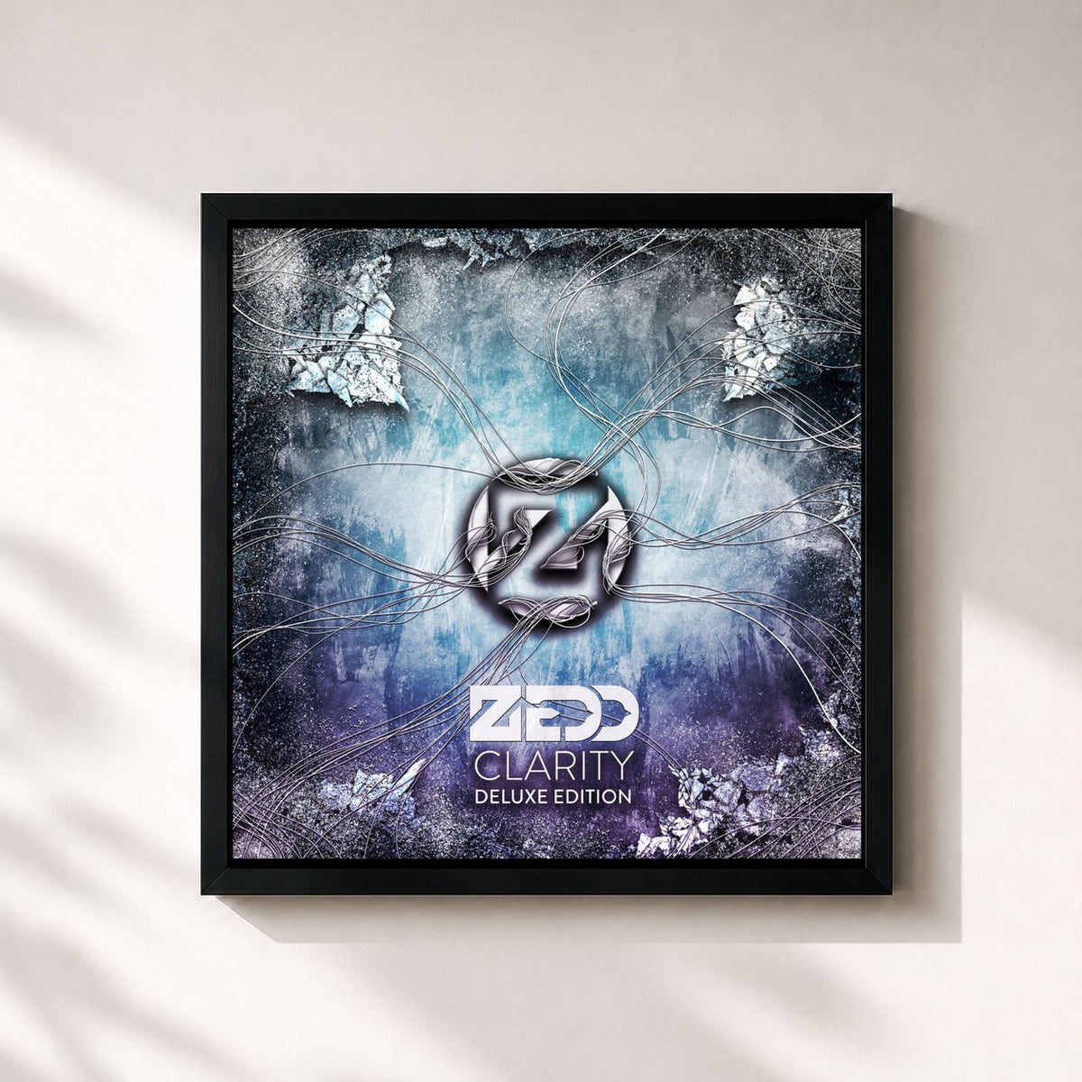 #noir Tableau carré de l'album Clarity (Deluxe) de ZEDD, cadre noir 32x32 cm