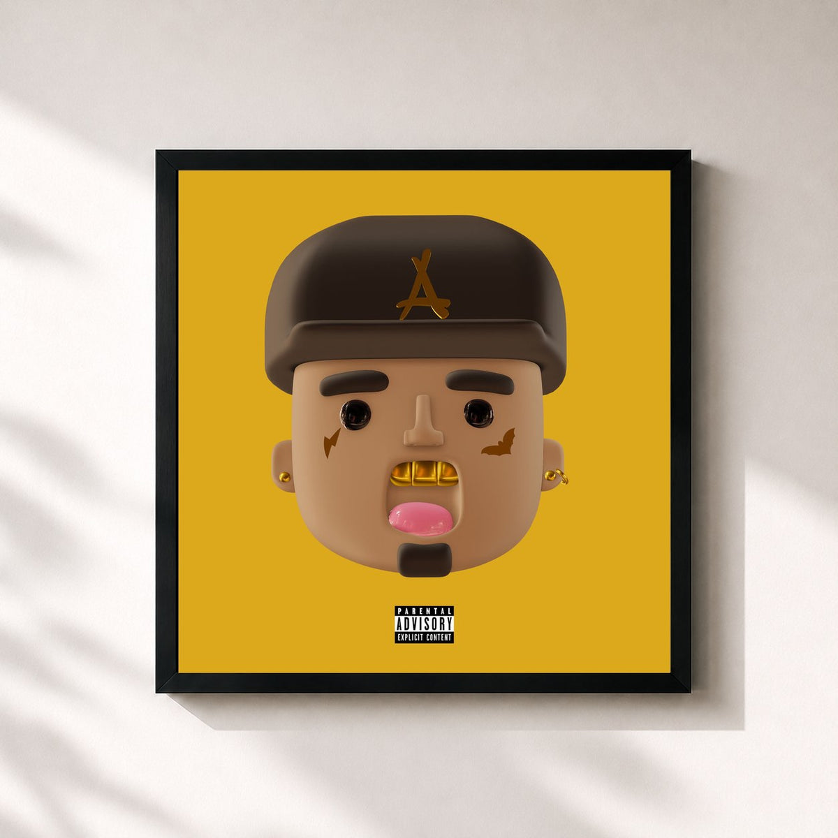 #noir ALIVE de Kid Ink en lámina cuadrada enmarcada, marco negro de 32x32 cm