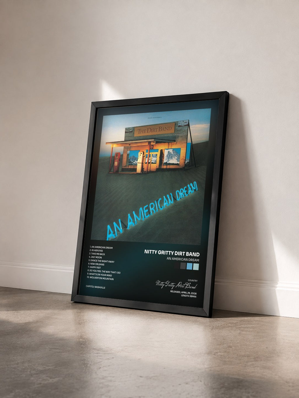 #noir An American Dream von Nitty Gritty Dirt Band als gerahmter Kunstdruck von schräg gesehen, schwarzer Rahmen