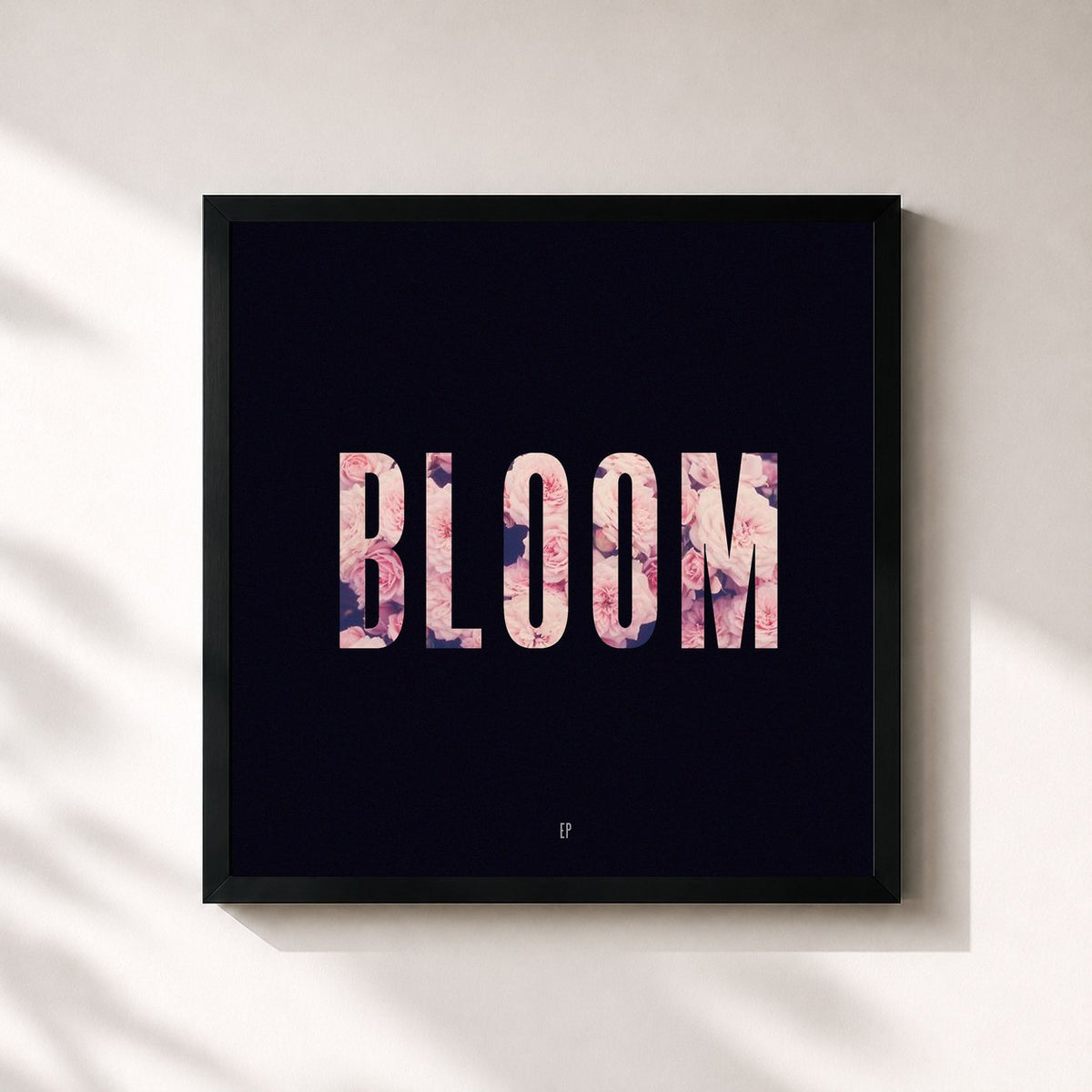 #noir Tableau carré de l'album Bloom - EP de Lewis Capaldi, cadre noir 32x32 cm
