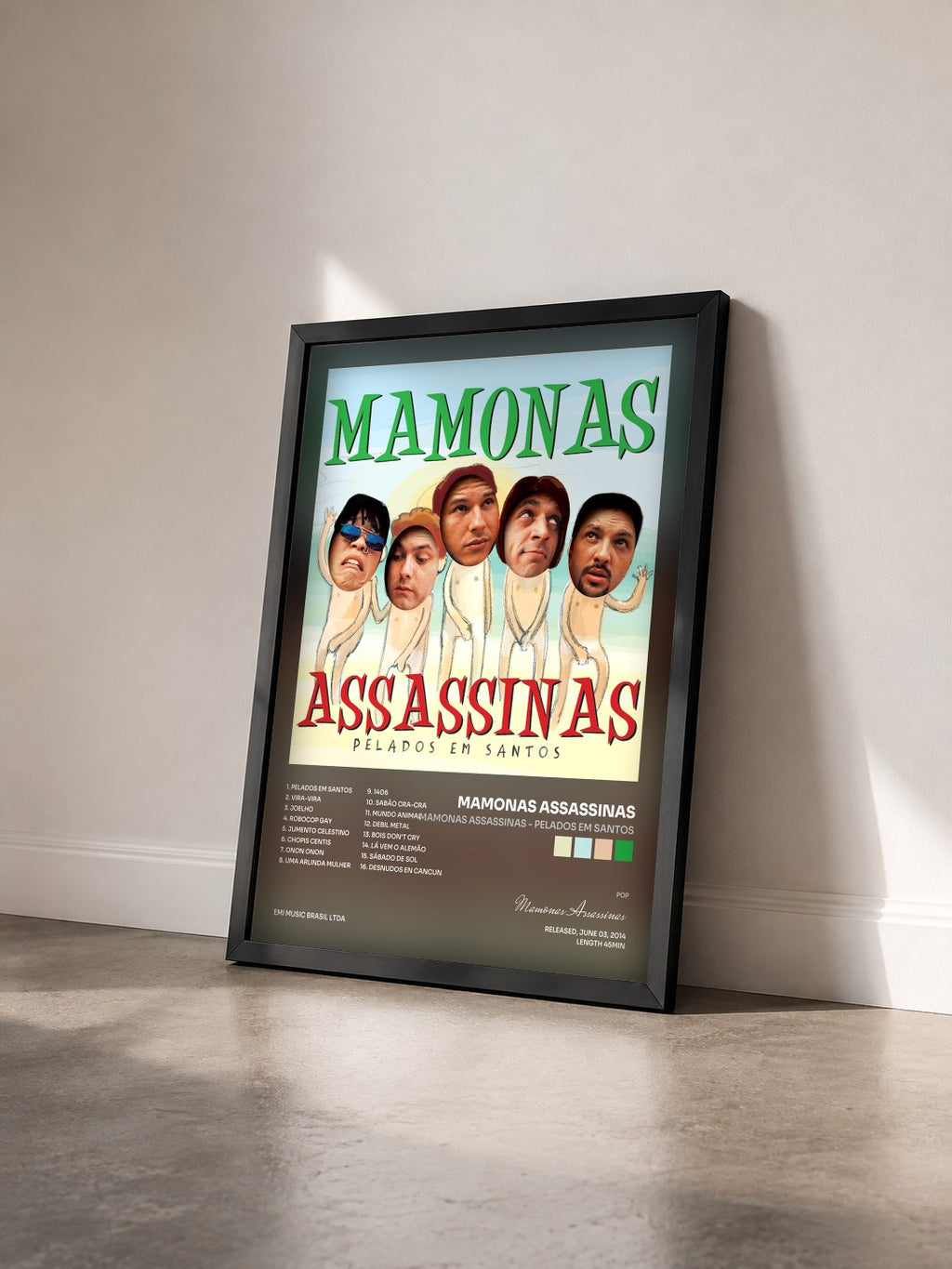 #noir Tableau de l'album Mamonas Assassinas - Pelados Em Santos de Mamonas Assassinas vu de trois quarts, cadre noir