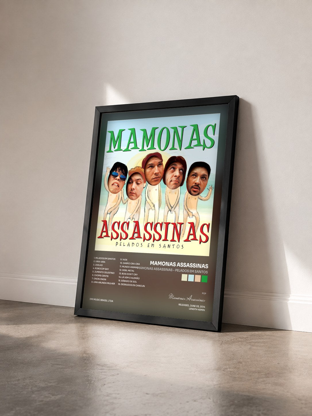 #noir Tableau de l'album Mamonas Assassinas - Pelados Em Santos de Mamonas Assassinas vu de trois quarts, cadre noir