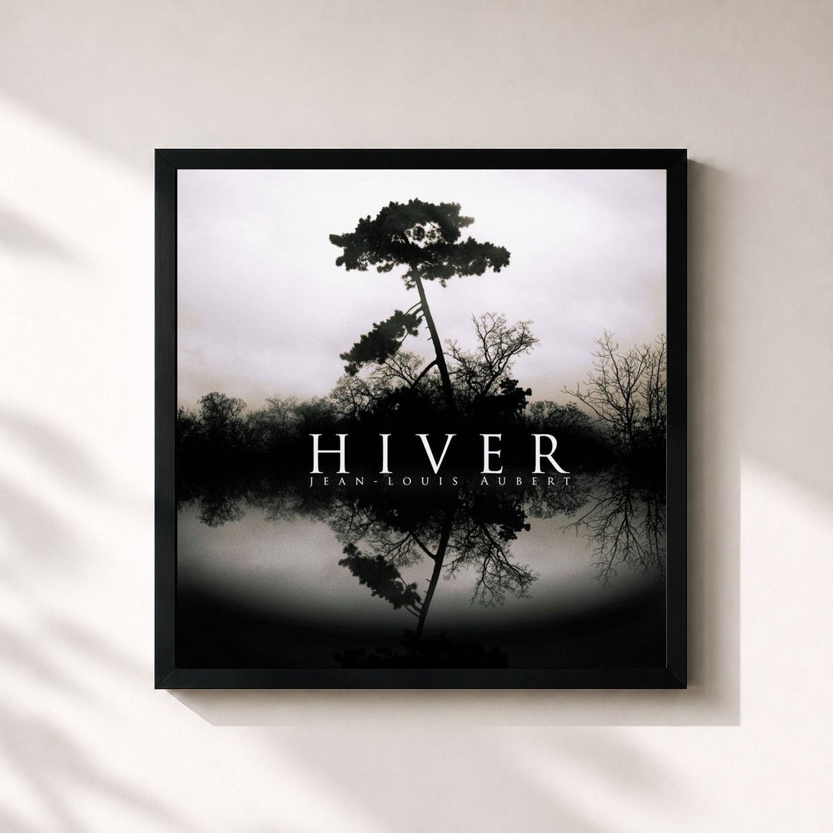 #noir Hiver by Jean-Louis Aubert as a square framed art print, black 32x32 cm frame