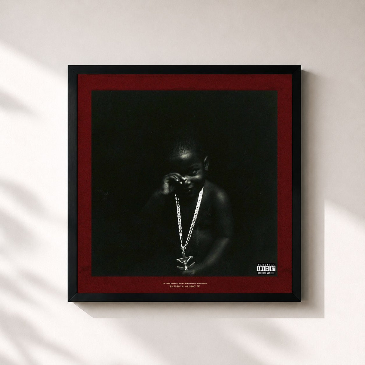 #noir Tableau carré de l'album Lil Boat 3 de Lil Yachty, cadre noir 32x32 cm
