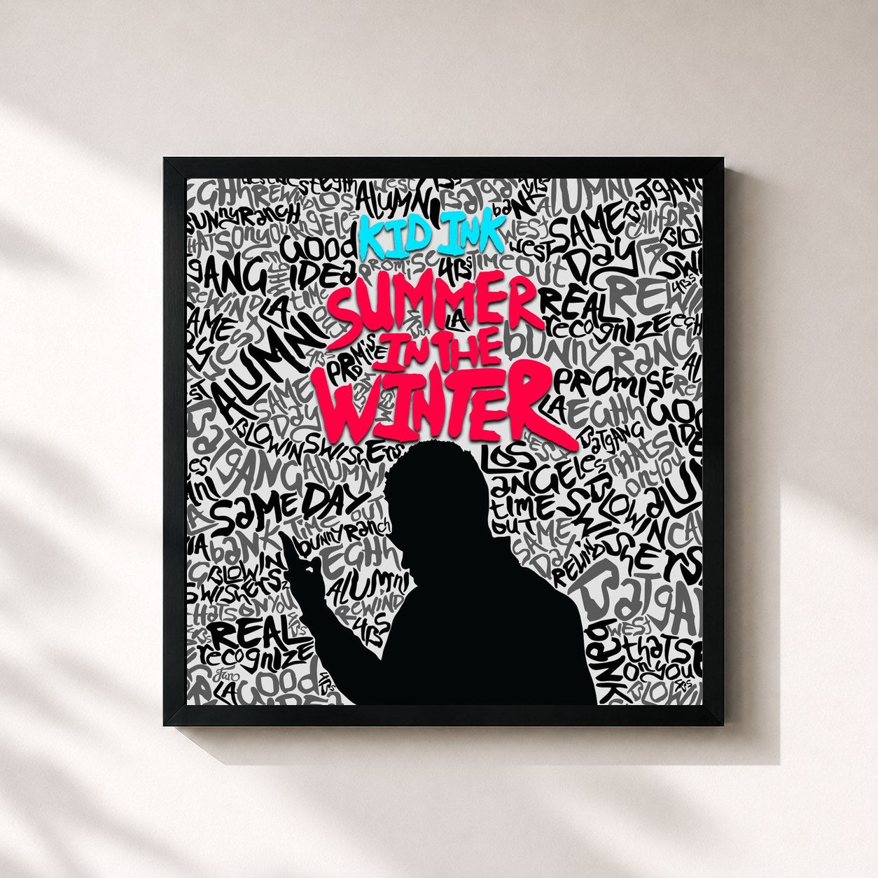 #noir Summer In The Winter by Kid Ink as a square framed art print, black 32x32 cm frame