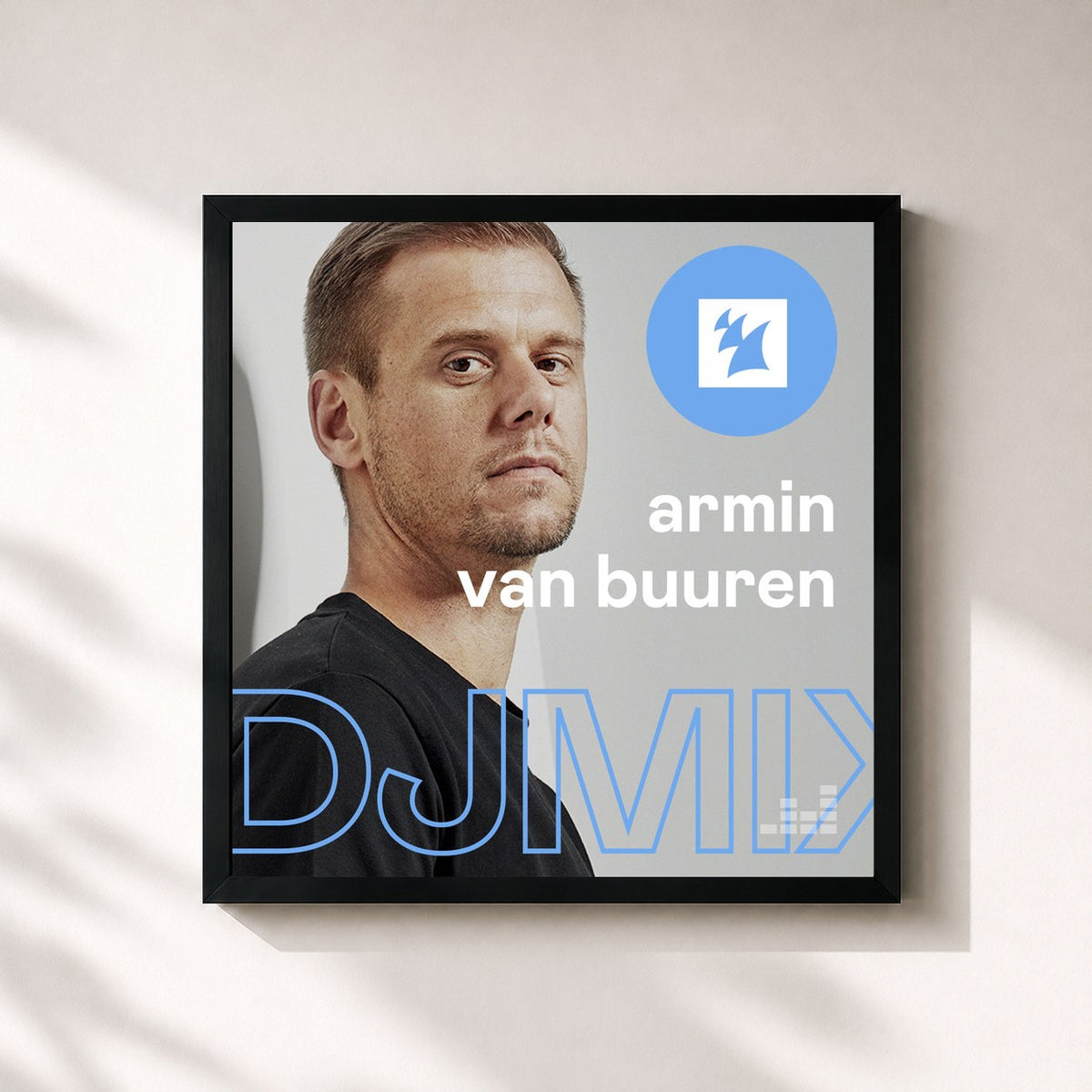 #noir Tableau carré de l'album Armin van Buuren DJ Mix de Armin van Buuren, cadre noir 32x32 cm