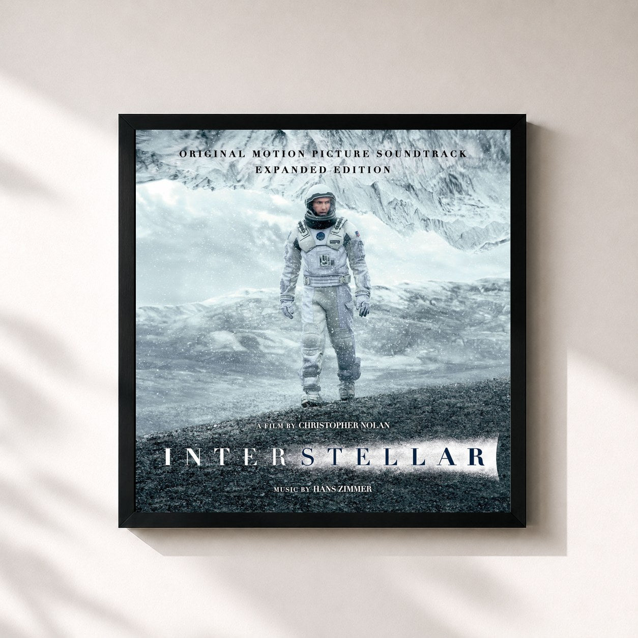 #noir Interstellar (Original Motion Picture Soundtrack) (Expanded Edition) by Hans Zimmer as a square framed art print, black 32x32 cm frame
