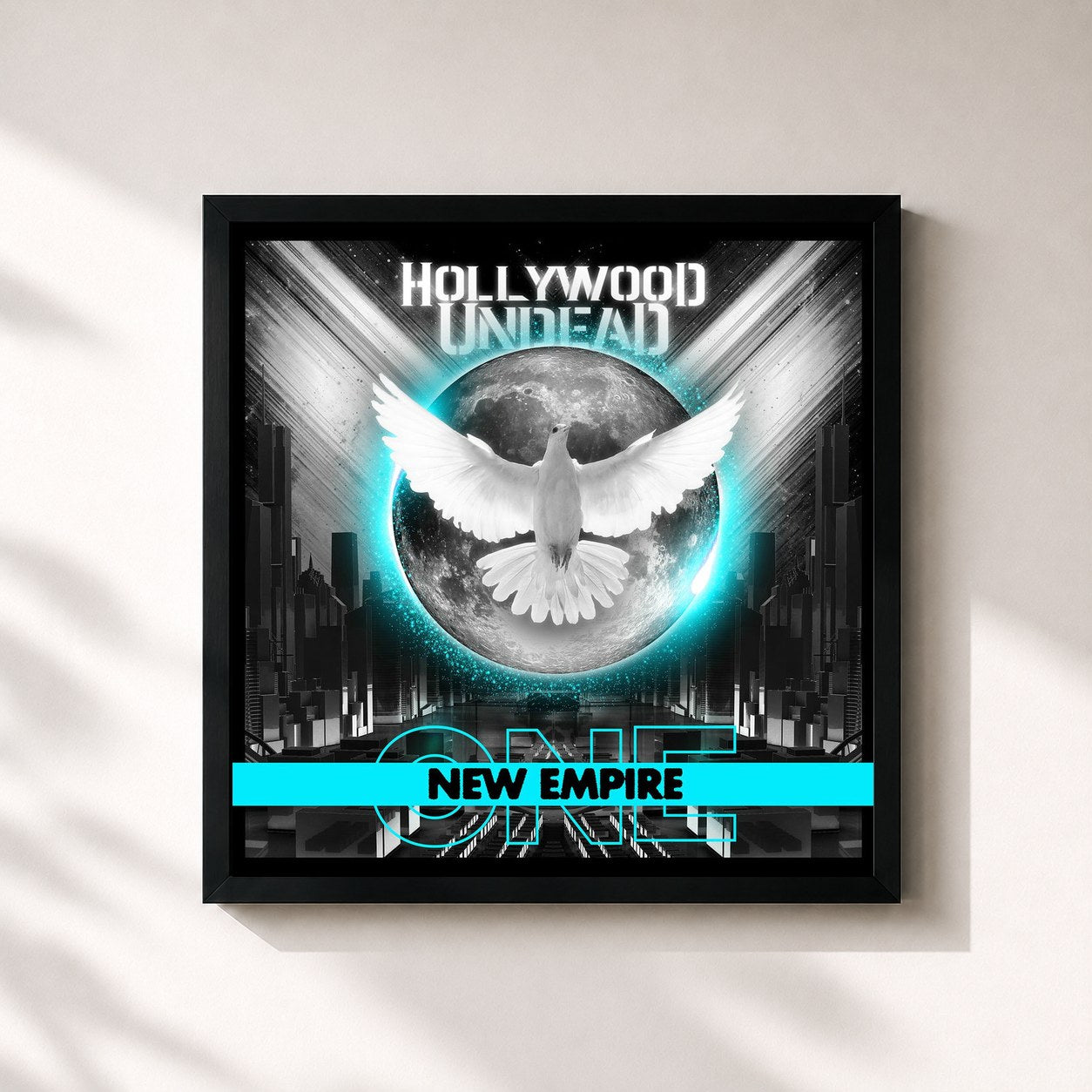 #noir Tableau carré de l'album New Empire (Vol. 1) de Hollywood Undead, cadre noir 32x32 cm