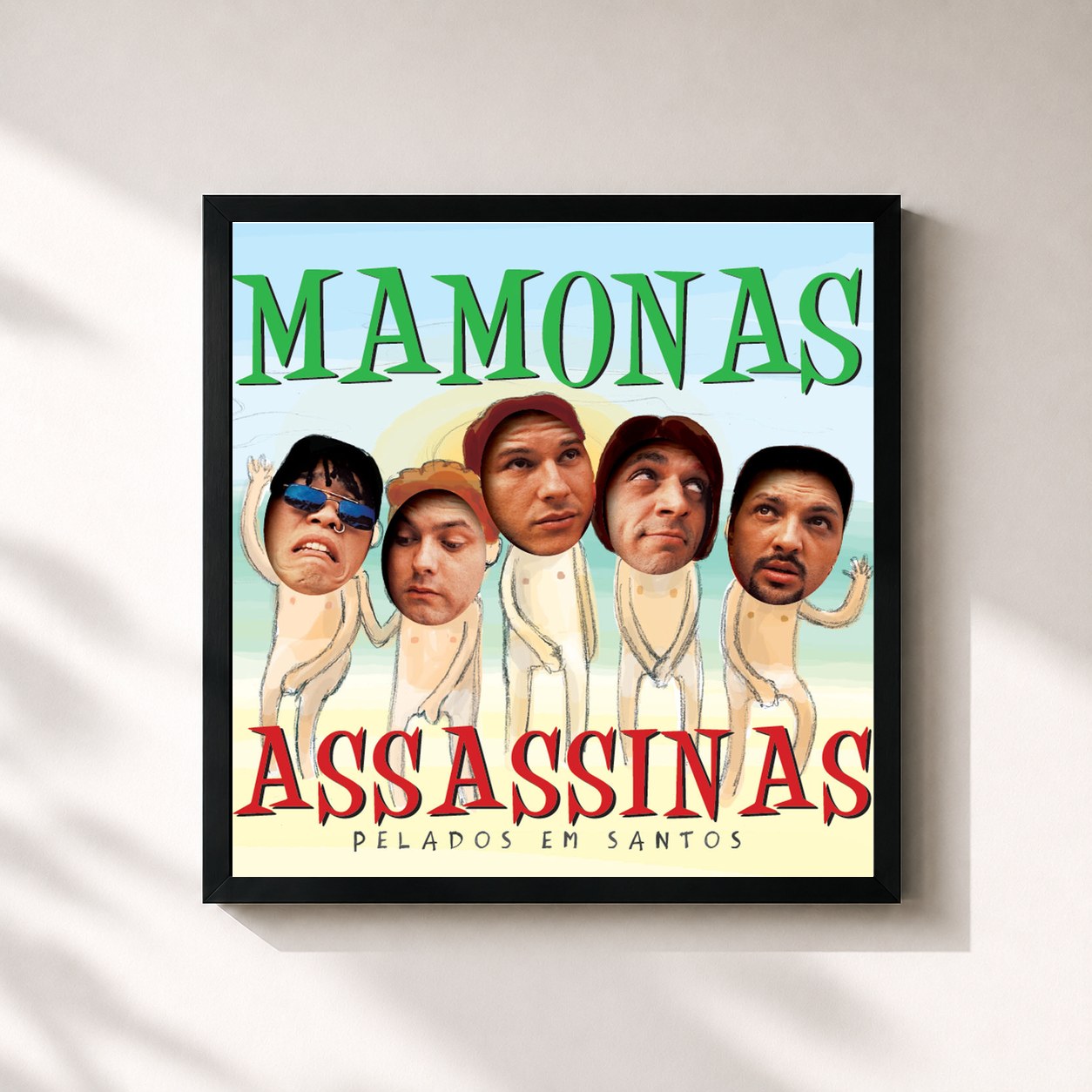 #noir Tableau carré de l'album Mamonas Assassinas - Pelados Em Santos de Mamonas Assassinas, cadre noir 32x32 cm