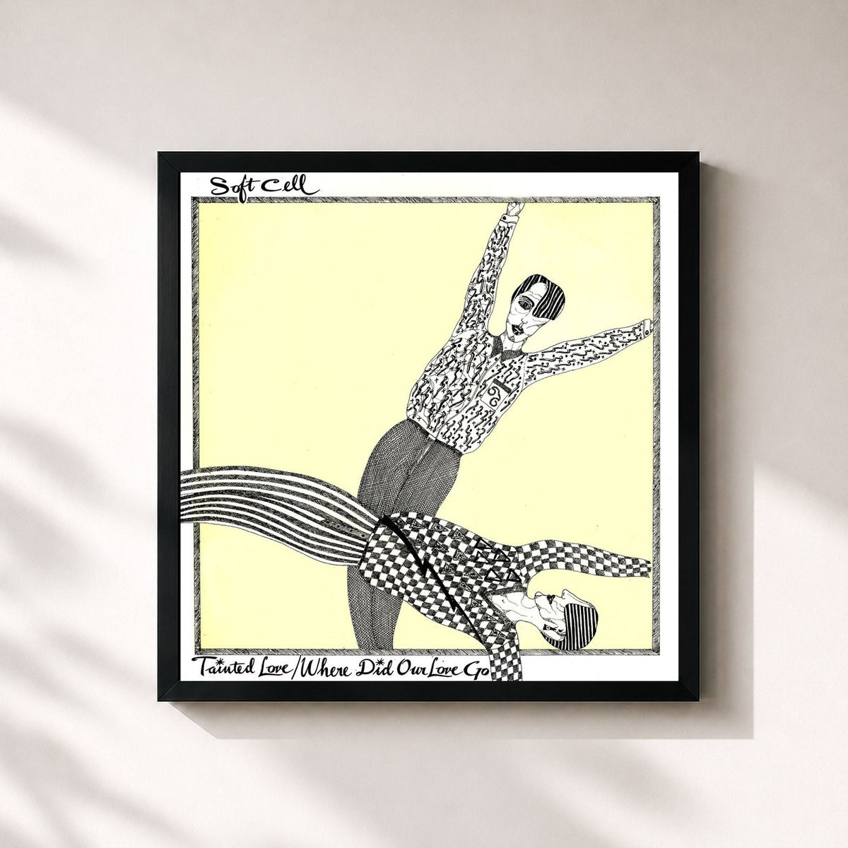 #noir Tainted Love / Where Did Our Love Go? E.P. von Soft Cell als quadratischer Kunstdruck, schwarzer Rahmen 32x32 cm