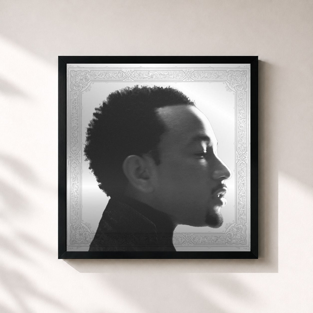 #noir Tableau carré de l'album Get Lifted (20th Anniversary) de John Legend, cadre noir 32x32 cm