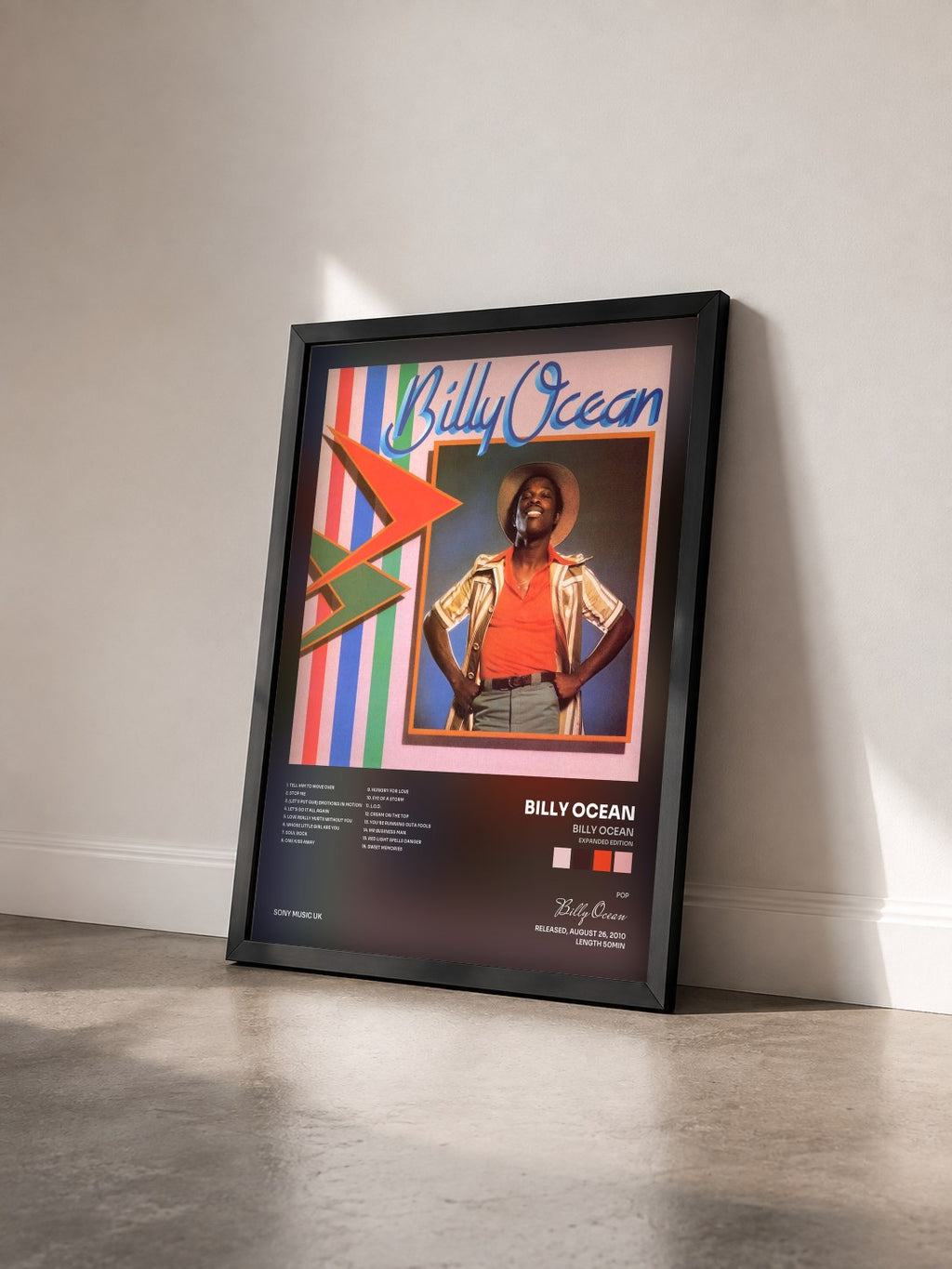 #noir Billy Ocean (Expanded Edition) de Billy Ocean en lámina enmarcada vista de tres cuartos, marco negro