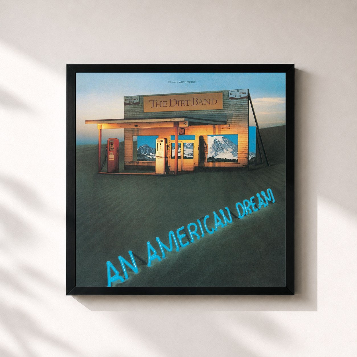 #noir Tableau carré de l'album An American Dream de Nitty Gritty Dirt Band, cadre noir 32x32 cm