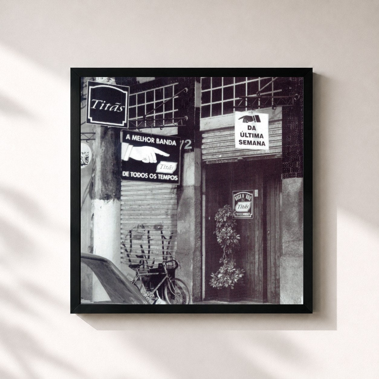#noir Tableau carré de l'album A Melhor Banda De Todos Os Tempos Da Última Semana de Titãs, cadre noir 32x32 cm