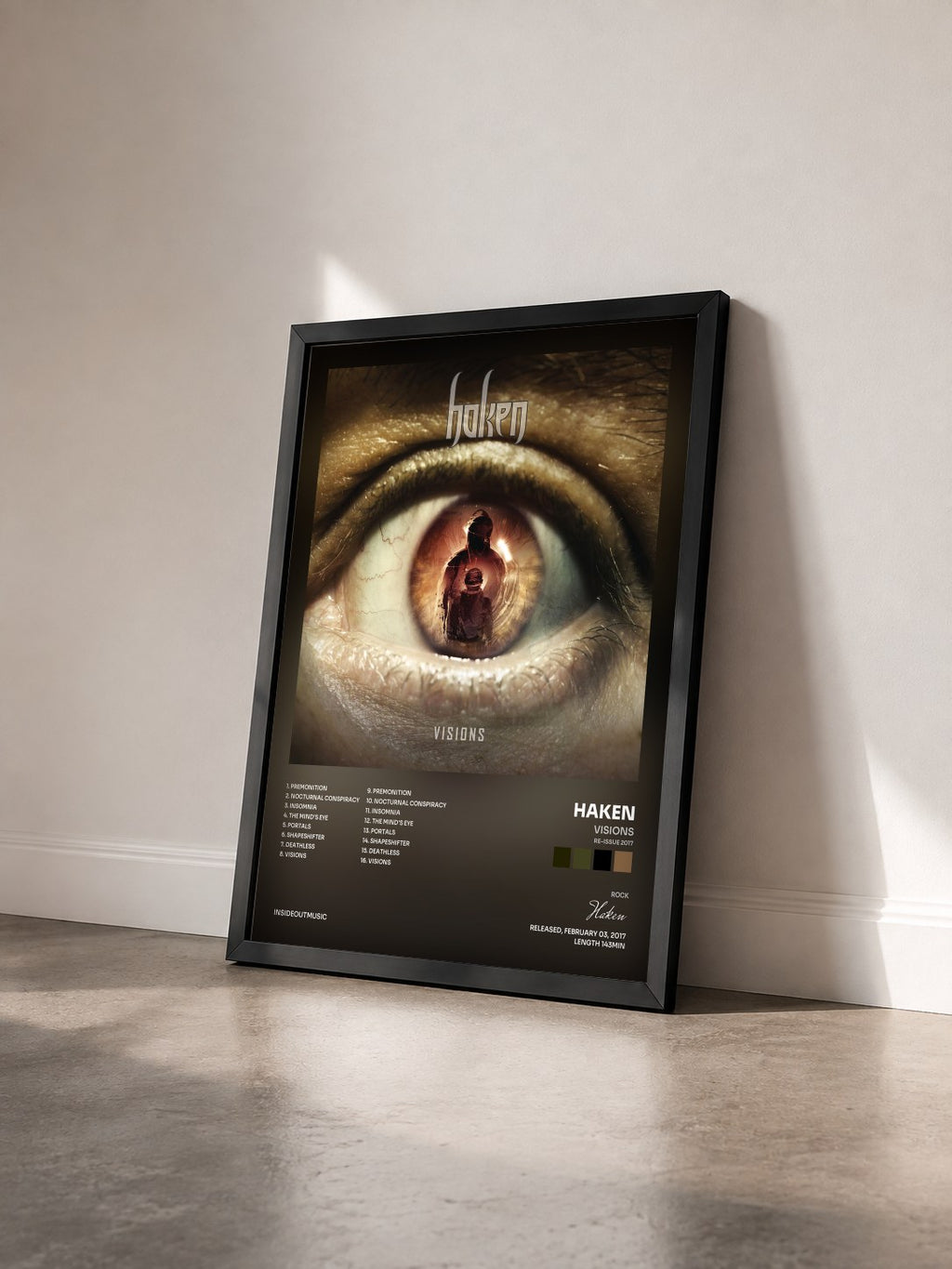 #noir Visions (Re-issue 2017) de Haken en lámina enmarcada vista de tres cuartos, marco negro