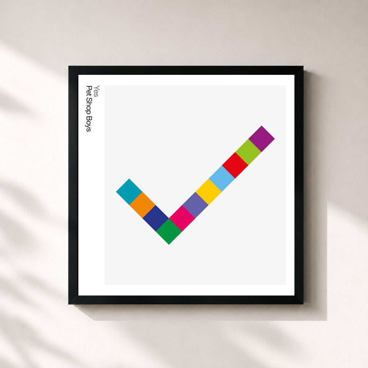 #noir Tableau carré de l'album Yes: Further Listening 2008 - 2010 (2018 Remaster) de Pet Shop Boys, cadre noir 32x32 cm
