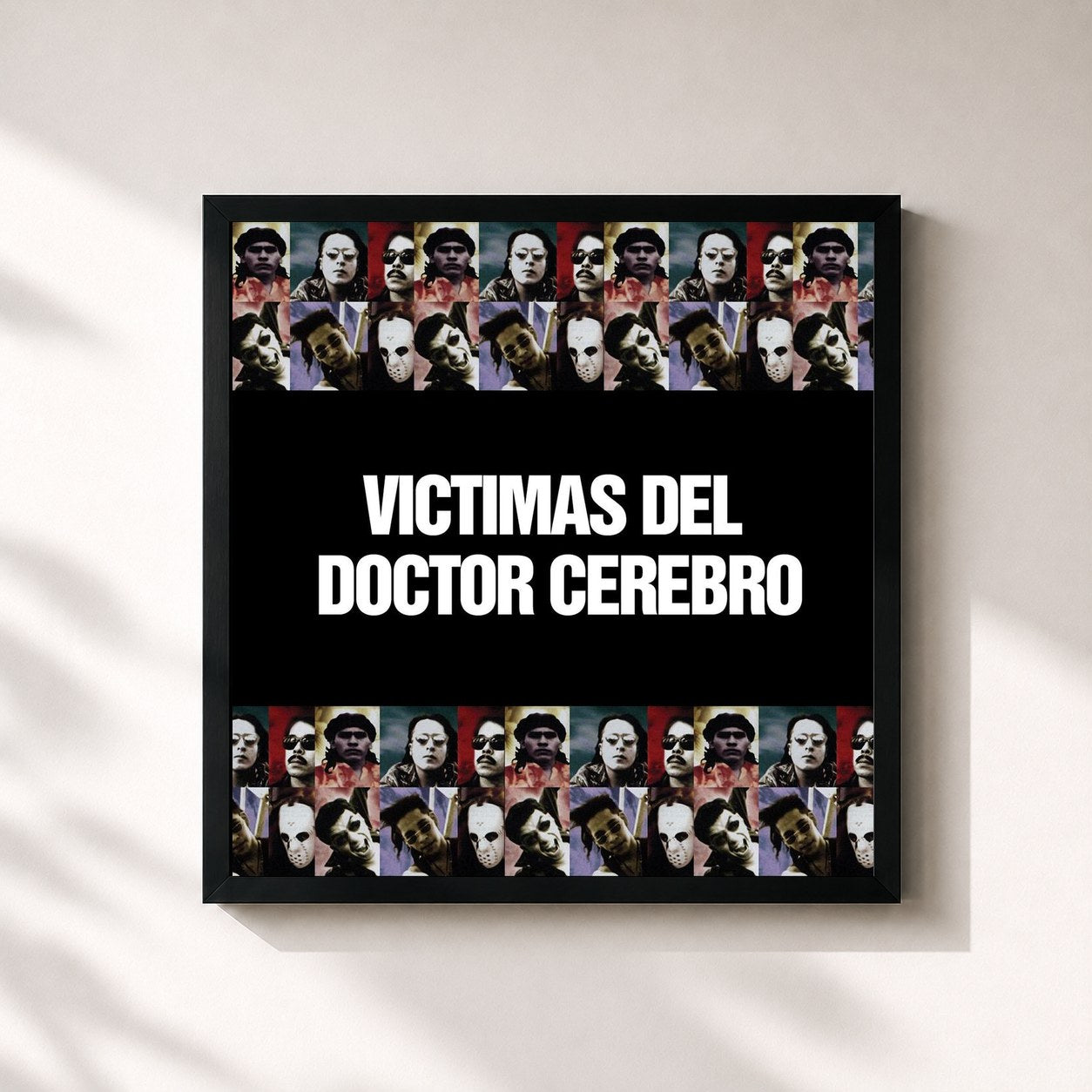 #noir Tableau carré de l'album Victimas Del Doctor Cerebro de Victimas Del Doctor Cerebro, cadre noir 32x32 cm