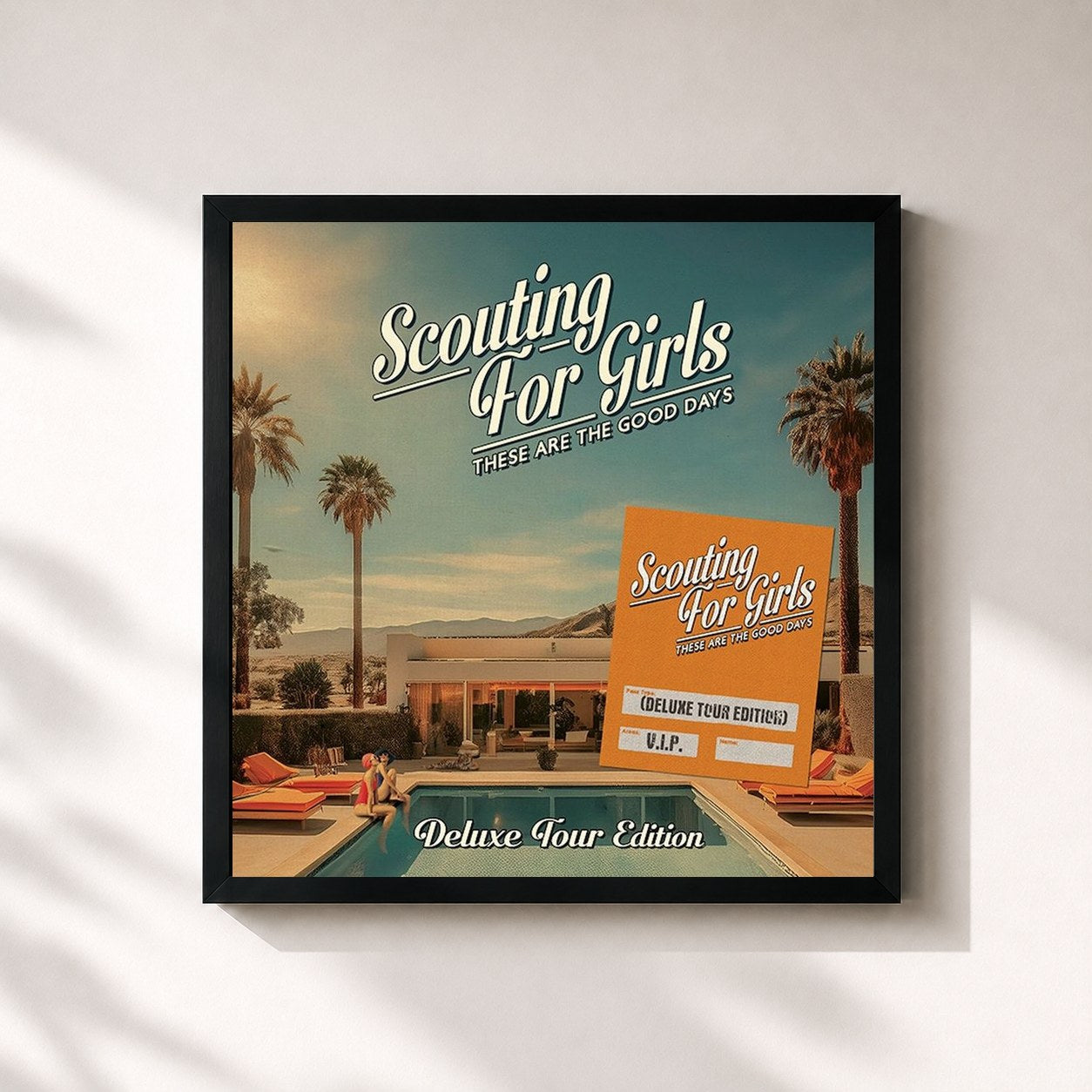 #noir Tableau carré de l'album These Are The Good Days (Deluxe Tour Edition) de Scouting for Girls, cadre noir 32x32 cm