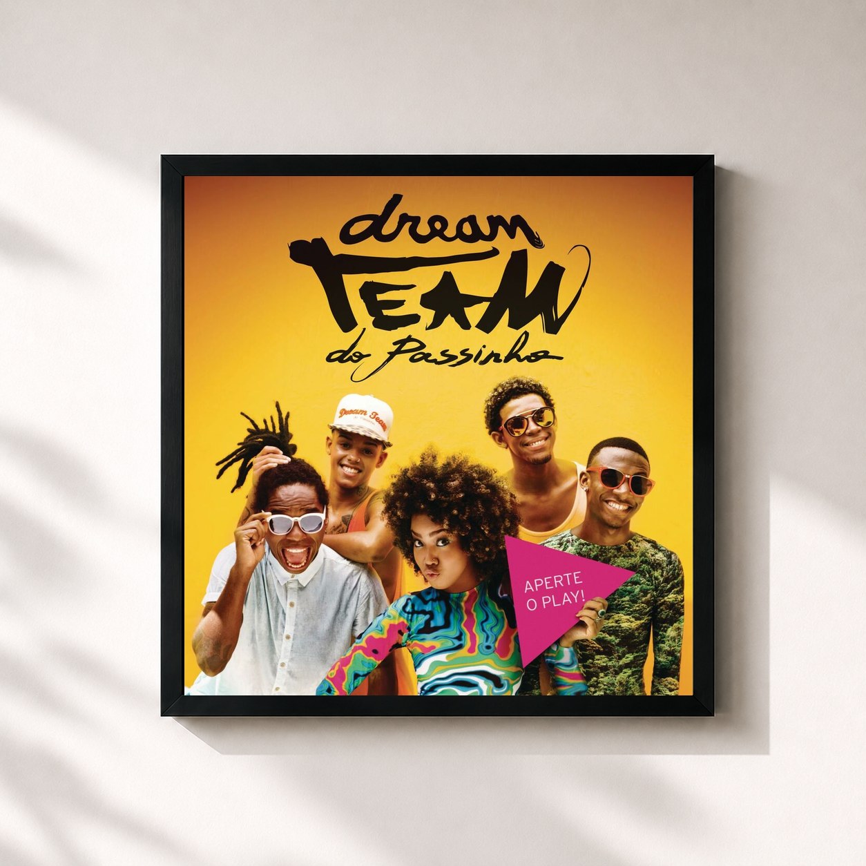#noir Tableau carré de l'album Aperte o Play de Dream Team do Passinho, cadre noir 32x32 cm