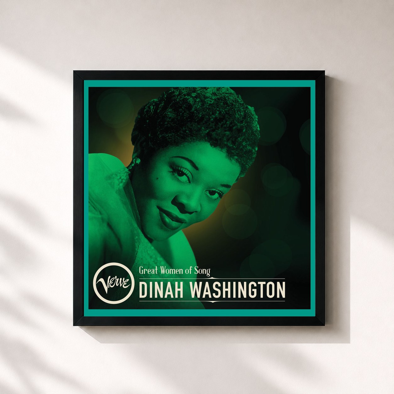 #noir Tableau carré de l'album Great Women Of Song: Dinah Washington de Dinah Washington, cadre noir 32x32 cm