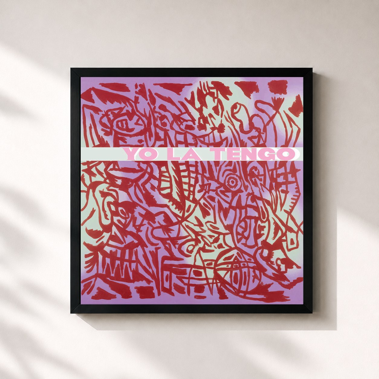 #noir Tableau carré de l'album I Am Not Afraid Of You And I Will Beat Your Ass de Yo La Tengo, cadre noir 32x32 cm
