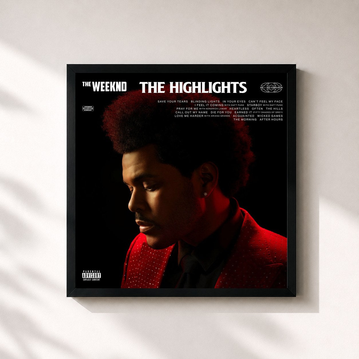 #noir The Highlights by The Weeknd as a square framed art print, black 32x32 cm frame