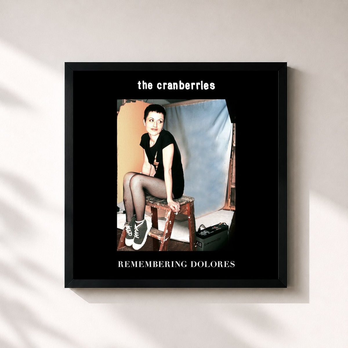 #noir Remembering Dolores by The Cranberries as a square framed art print, black 32x32 cm frame