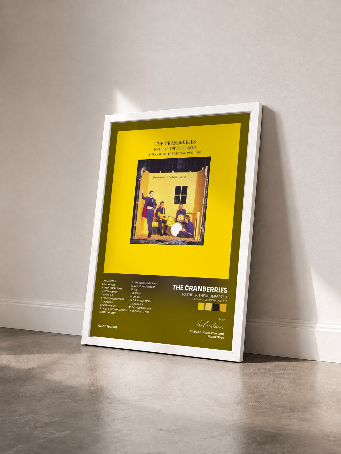 #blanc To The Faithful Departed (The Complete Sessions 1996-1997) by The Cranberries as a framed art print seen at an angle, white frame