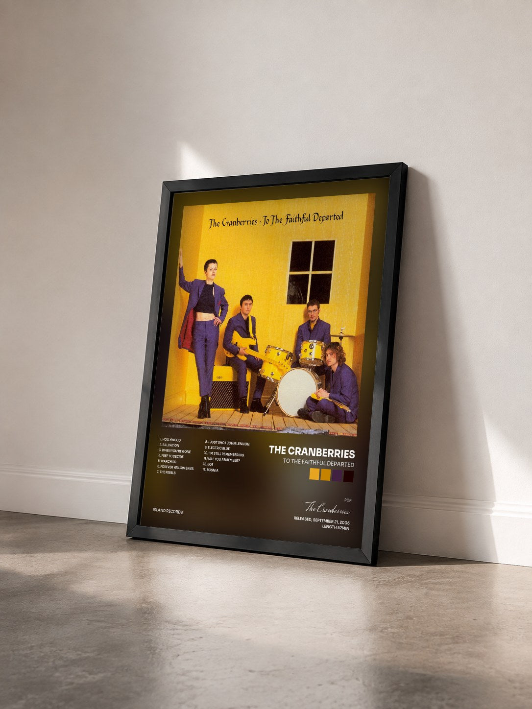 #noir To The Faithful Departed by The Cranberries as a framed art print seen at an angle, black frame