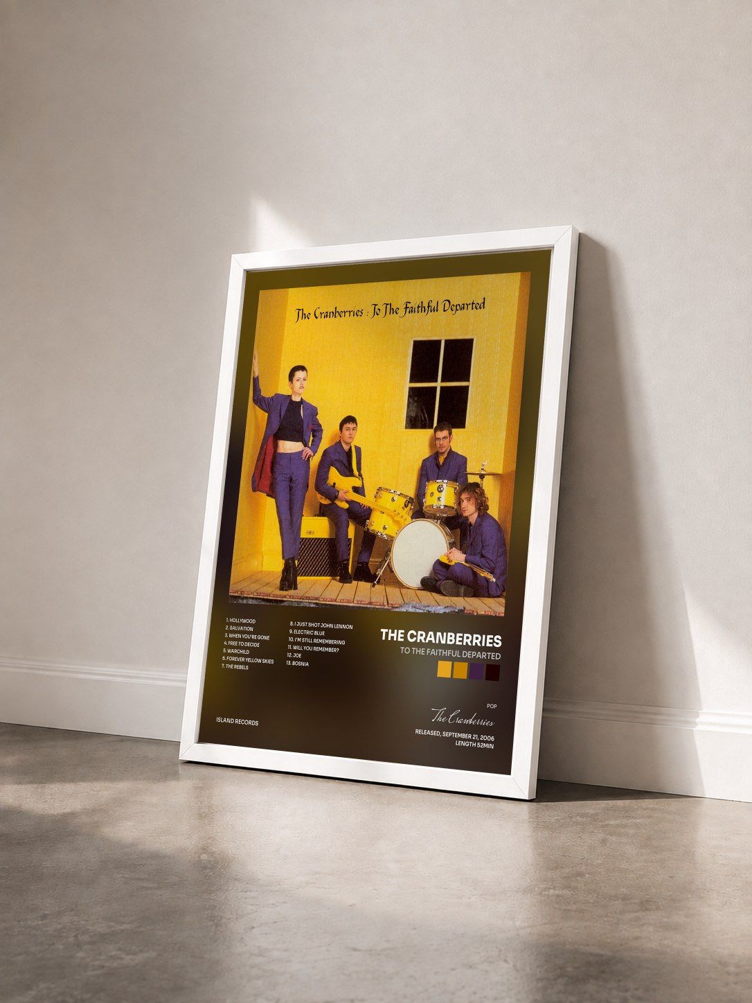 #blanc To The Faithful Departed by The Cranberries as a framed art print seen at an angle, white frame
