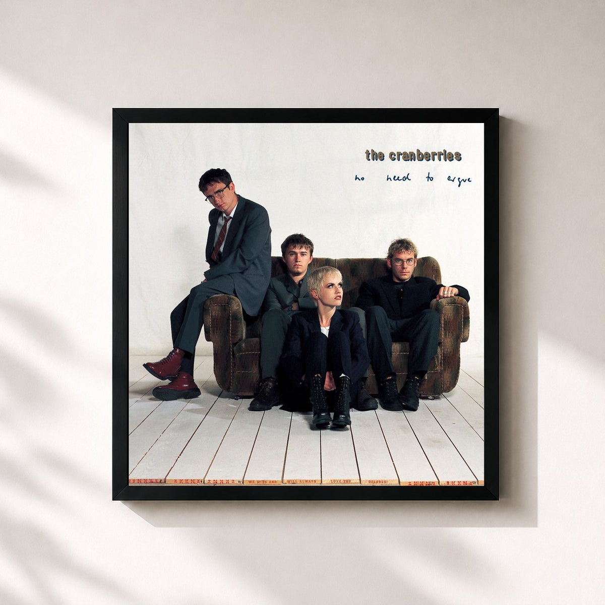 #noir No Need To Argue (2025 Remastered) by The Cranberries as a square framed art print, black 32x32 cm frame