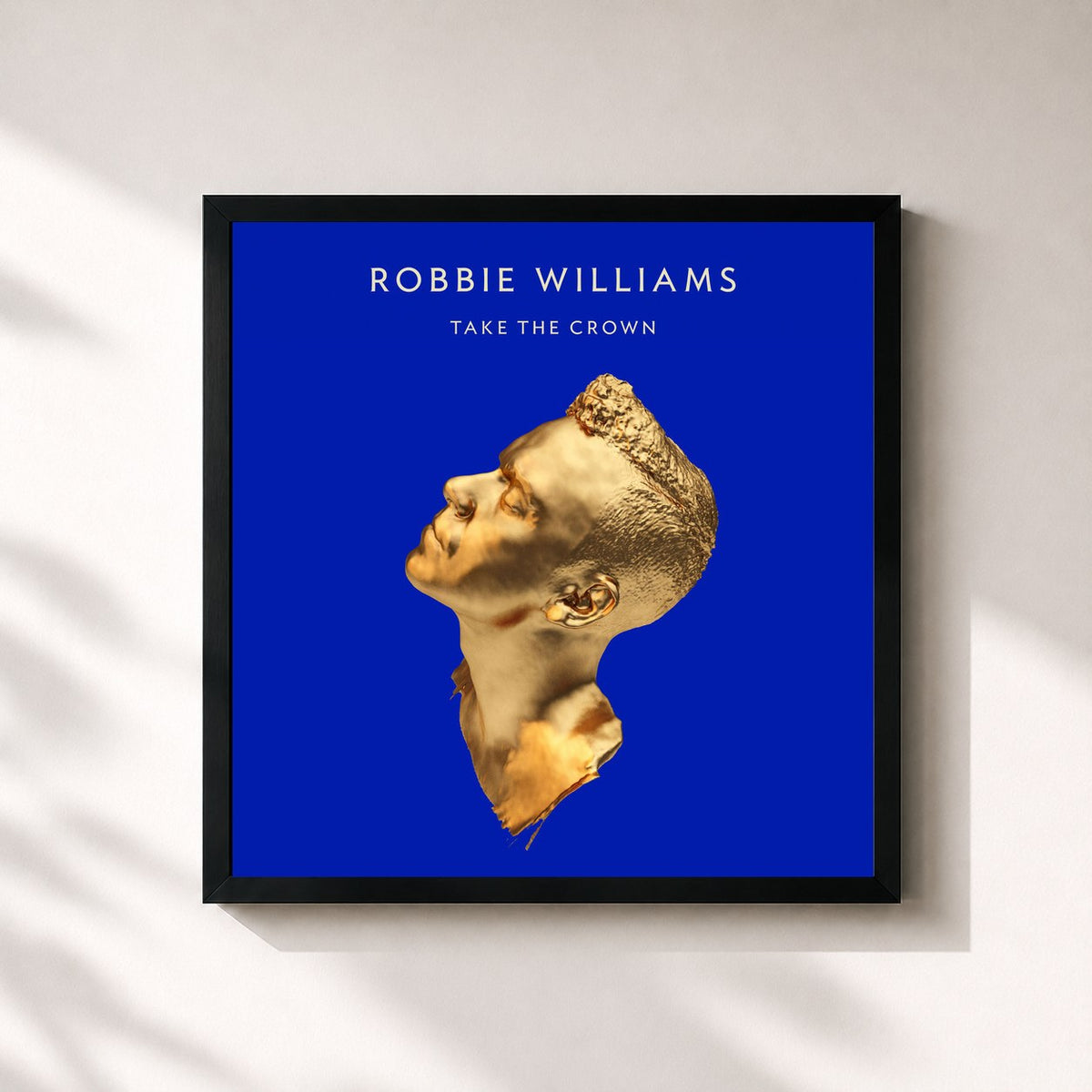 #noir Tableau carré de l'album Take The Crown (Deluxe Edition) de Robbie Williams, cadre noir 32x32 cm
