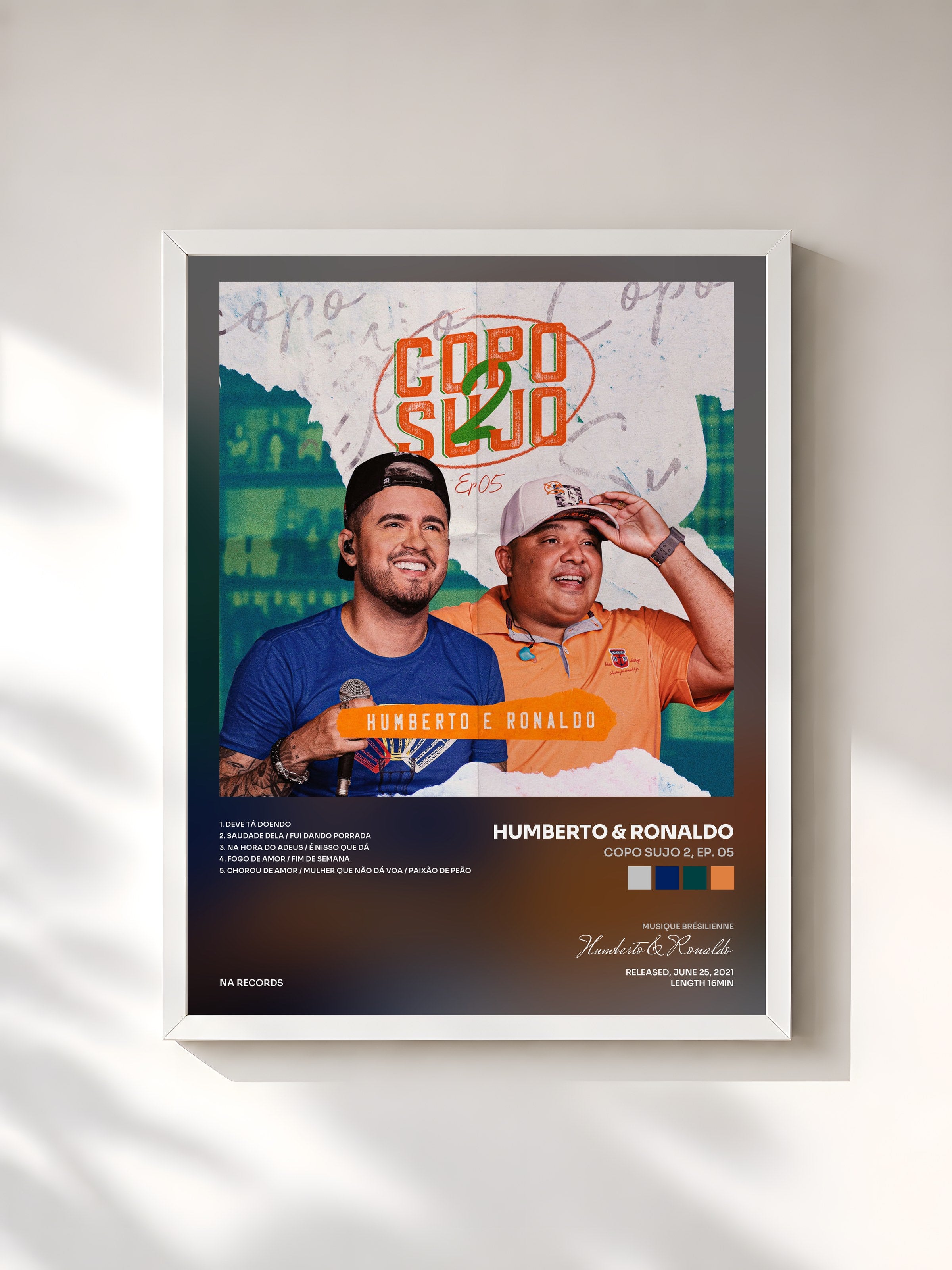 #blanc Tableau de l'album Copo Sujo 2, Ep. 05 de Humberto & Ronaldo, cadre blanc, imprimé et encadré en France