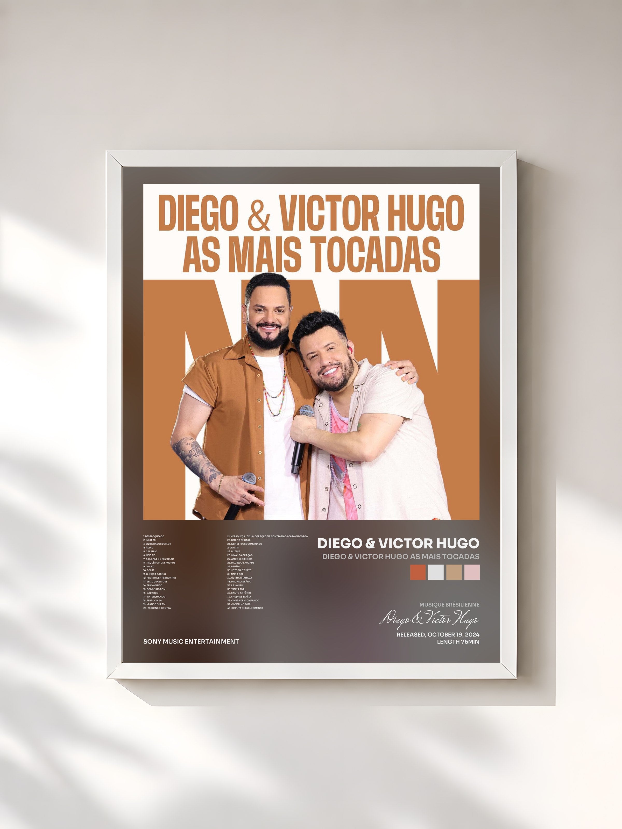 #blanc Tableau de l'album Diego & Victor Hugo As Mais Tocadas de Diego & Victor Hugo, cadre blanc, imprimé et encadré en France