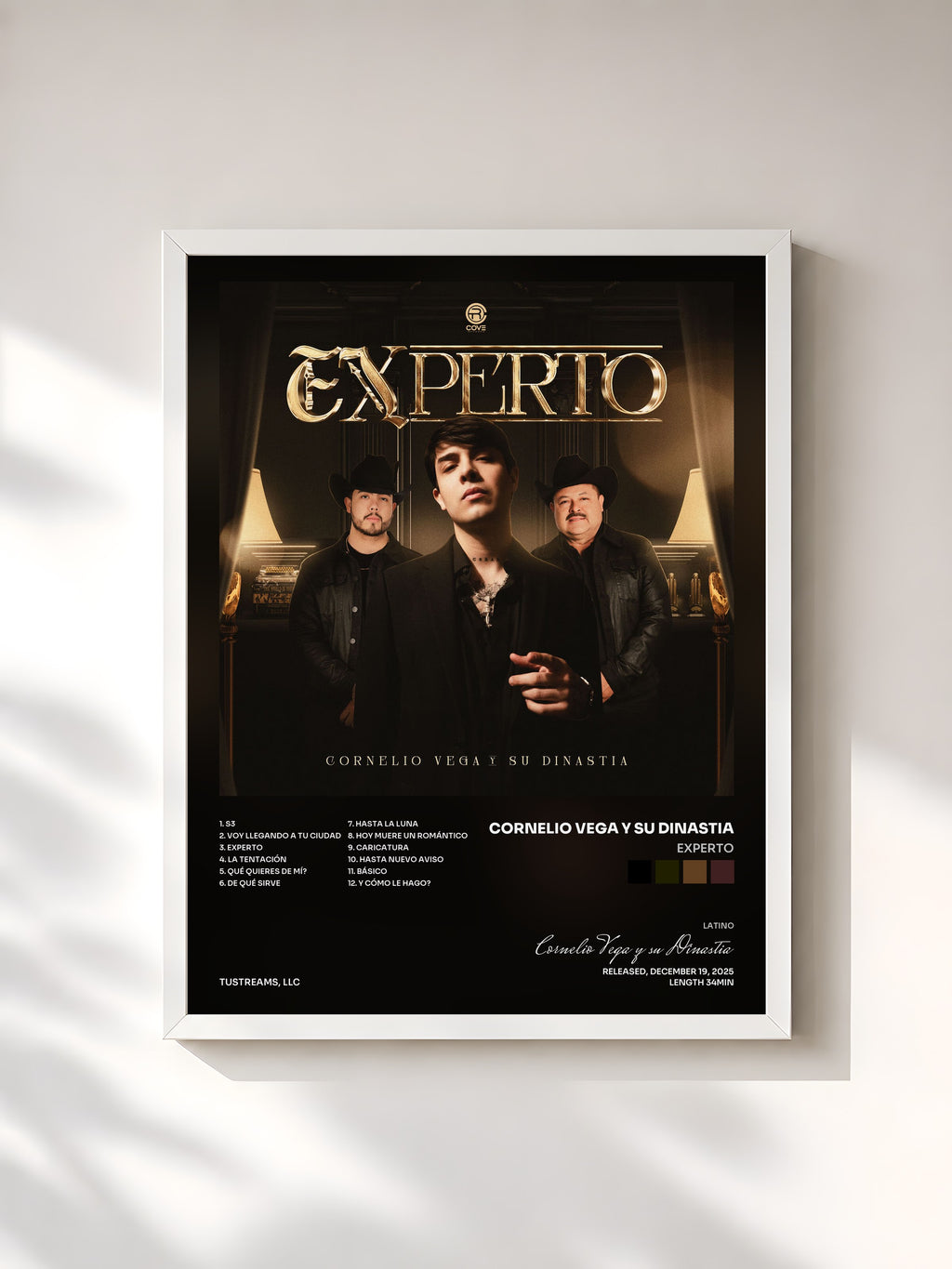 #blanc Experto by Cornelio Vega y su Dinastia as a framed art print, white frame, printed and framed in France