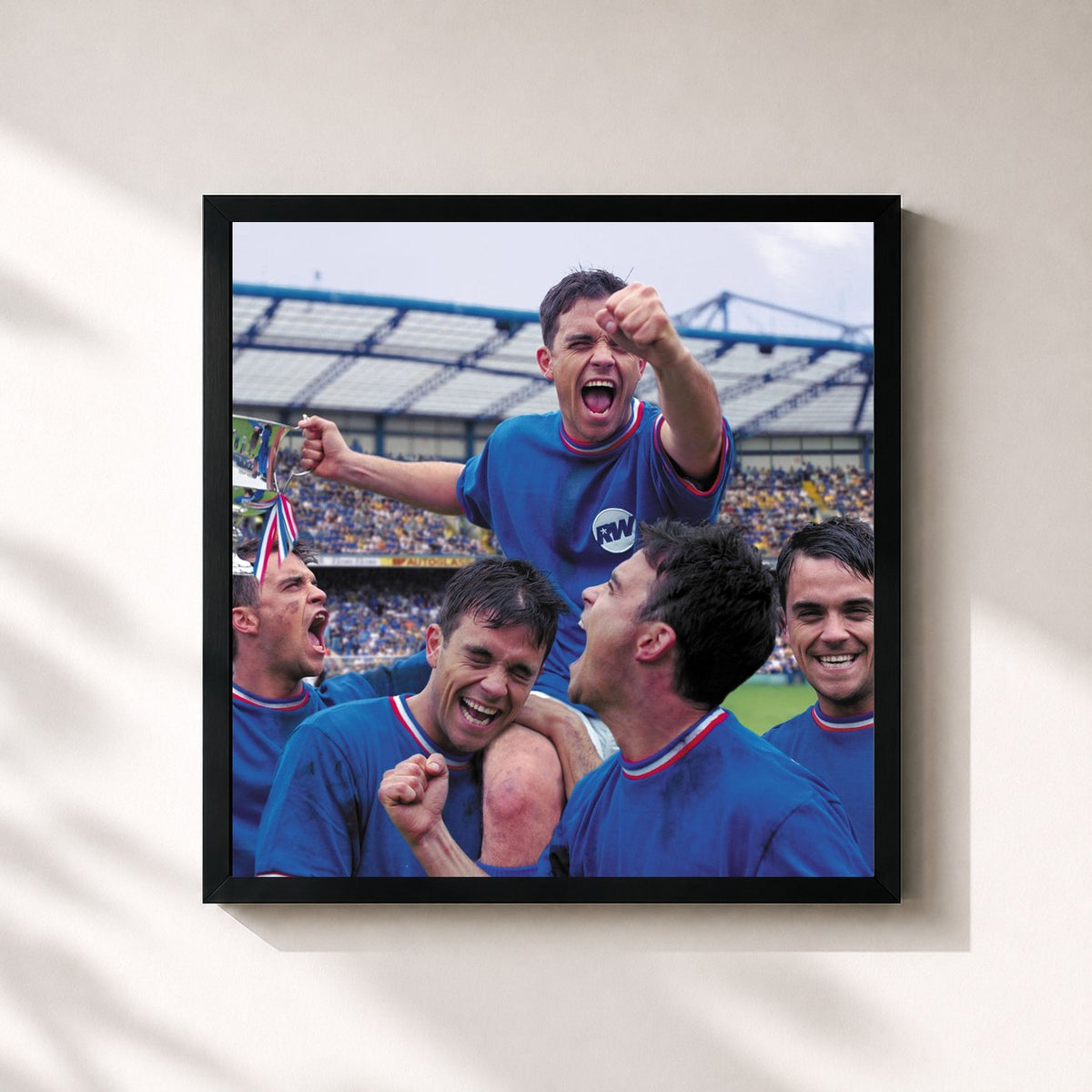 #noir Tableau carré de l'album Sing When You're Winning de Robbie Williams, cadre noir 32x32 cm