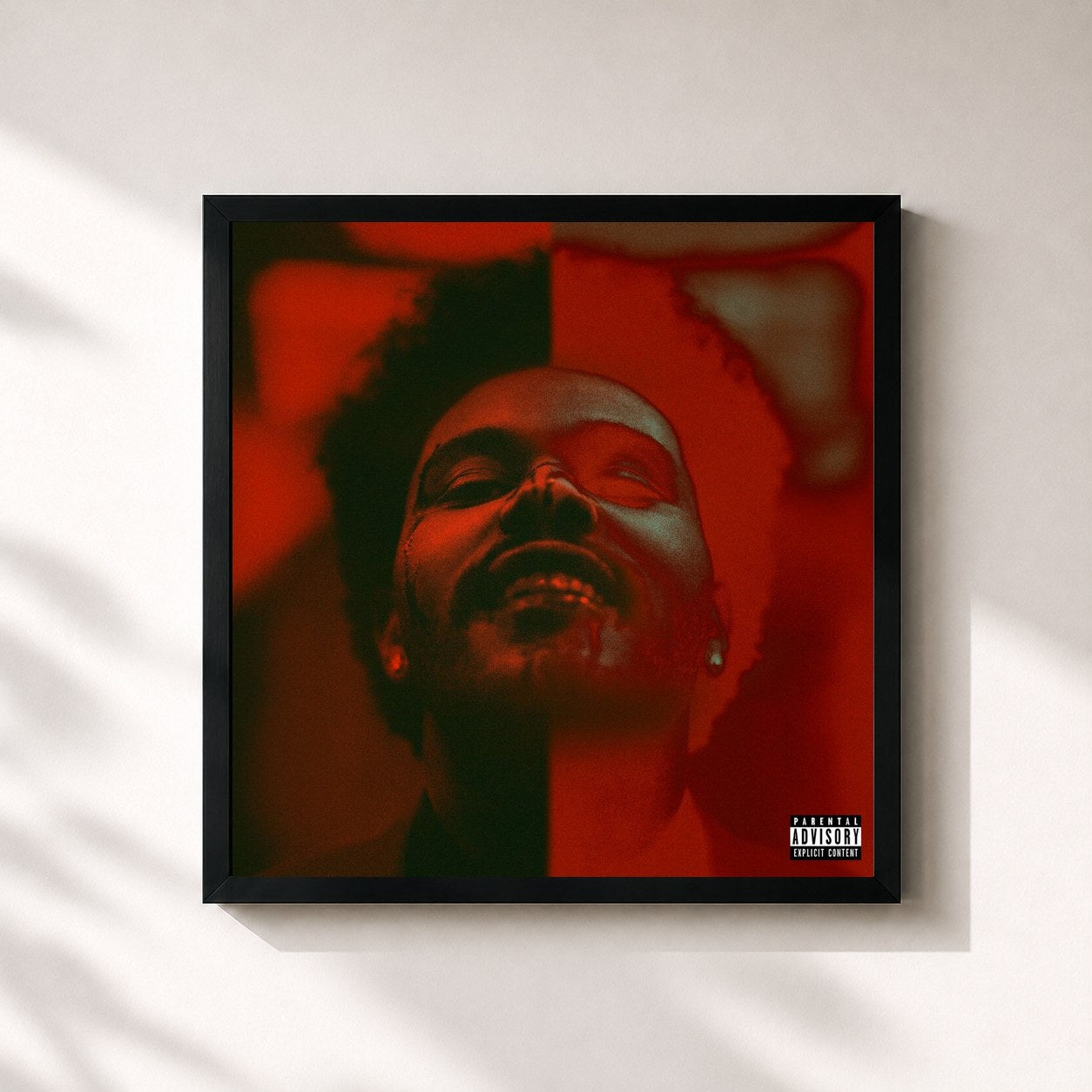 #noir Tableau carré de l'album After Hours (Deluxe) de The Weeknd, cadre noir 32x32 cm