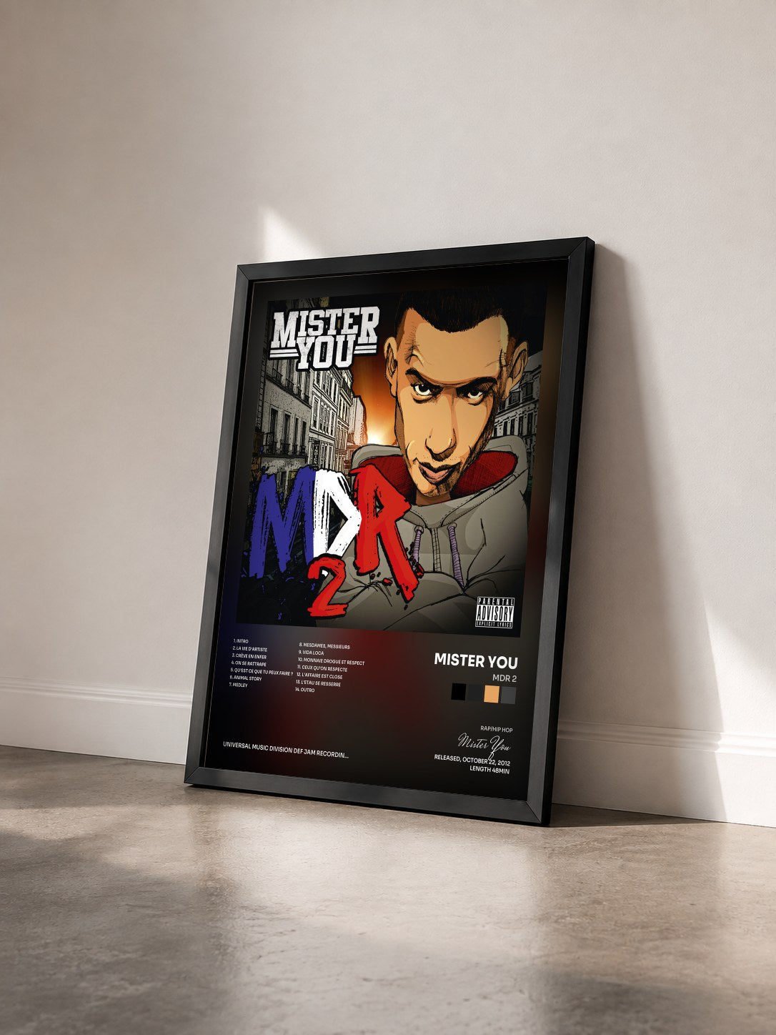 #noir MDR 2 by Mister You as a framed art print seen at an angle, black frame