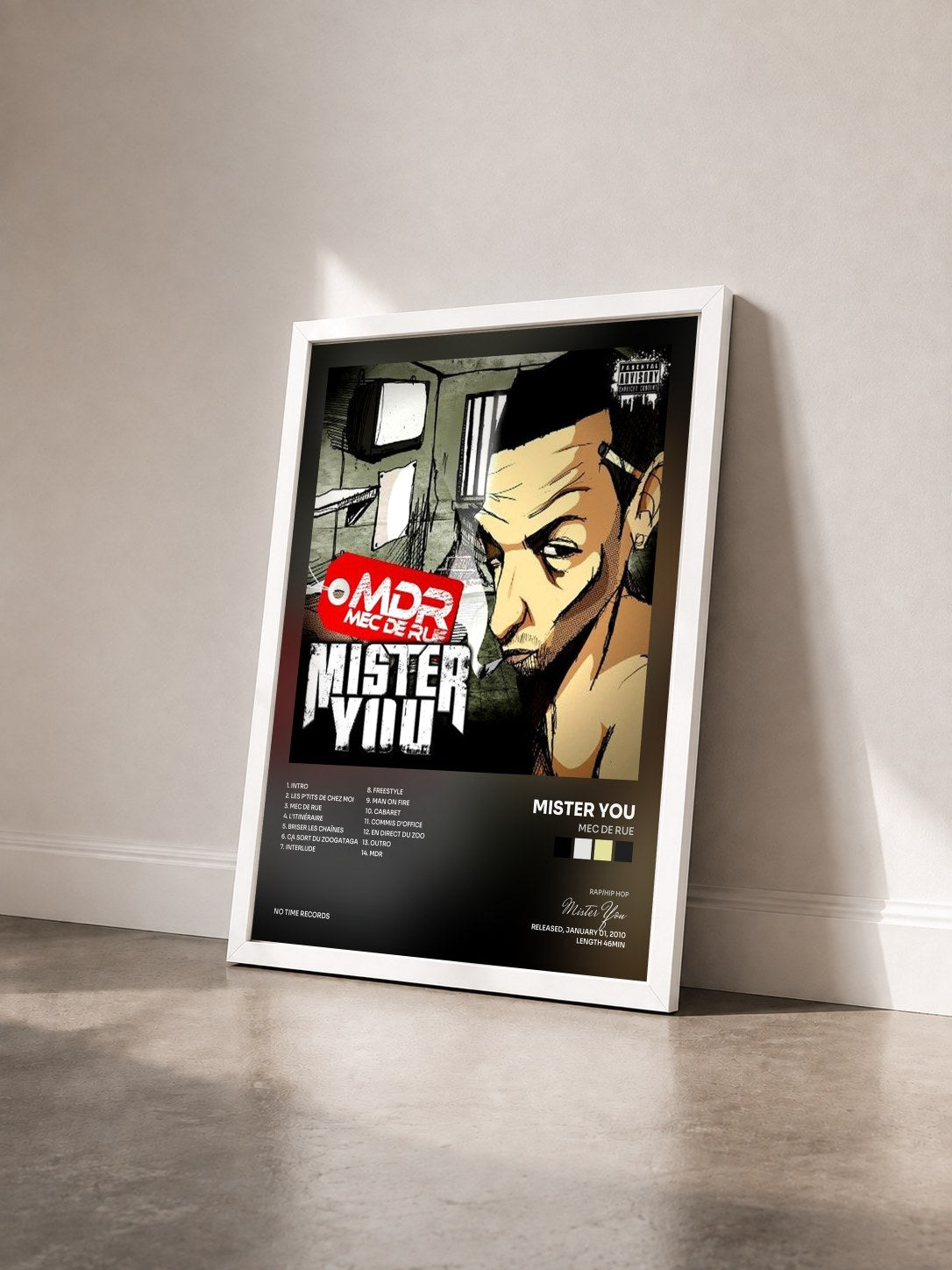 #blanc Tableau de l'album Mec De Rue de Mister You vu de trois quarts, cadre blanc