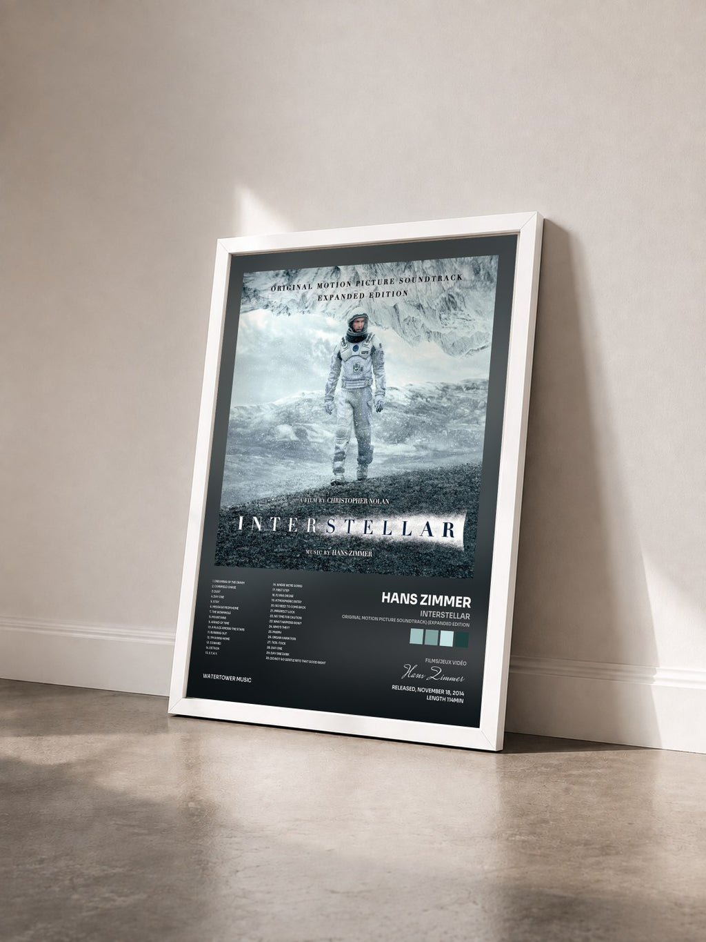 #blanc Tableau de l'album Interstellar (Original Motion Picture Soundtrack) (Expanded Edition) de Hans Zimmer vu de trois quarts, cadre blanc