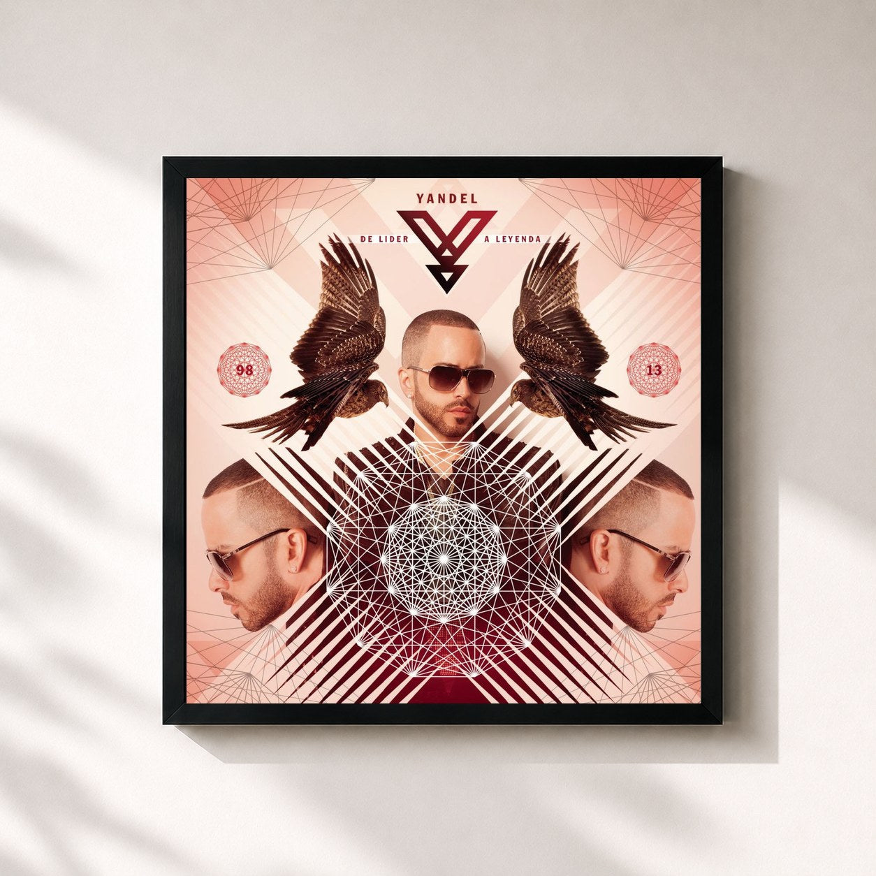 #noir De Líder a Leyenda by Yandel as a square framed art print, black 32x32 cm frame