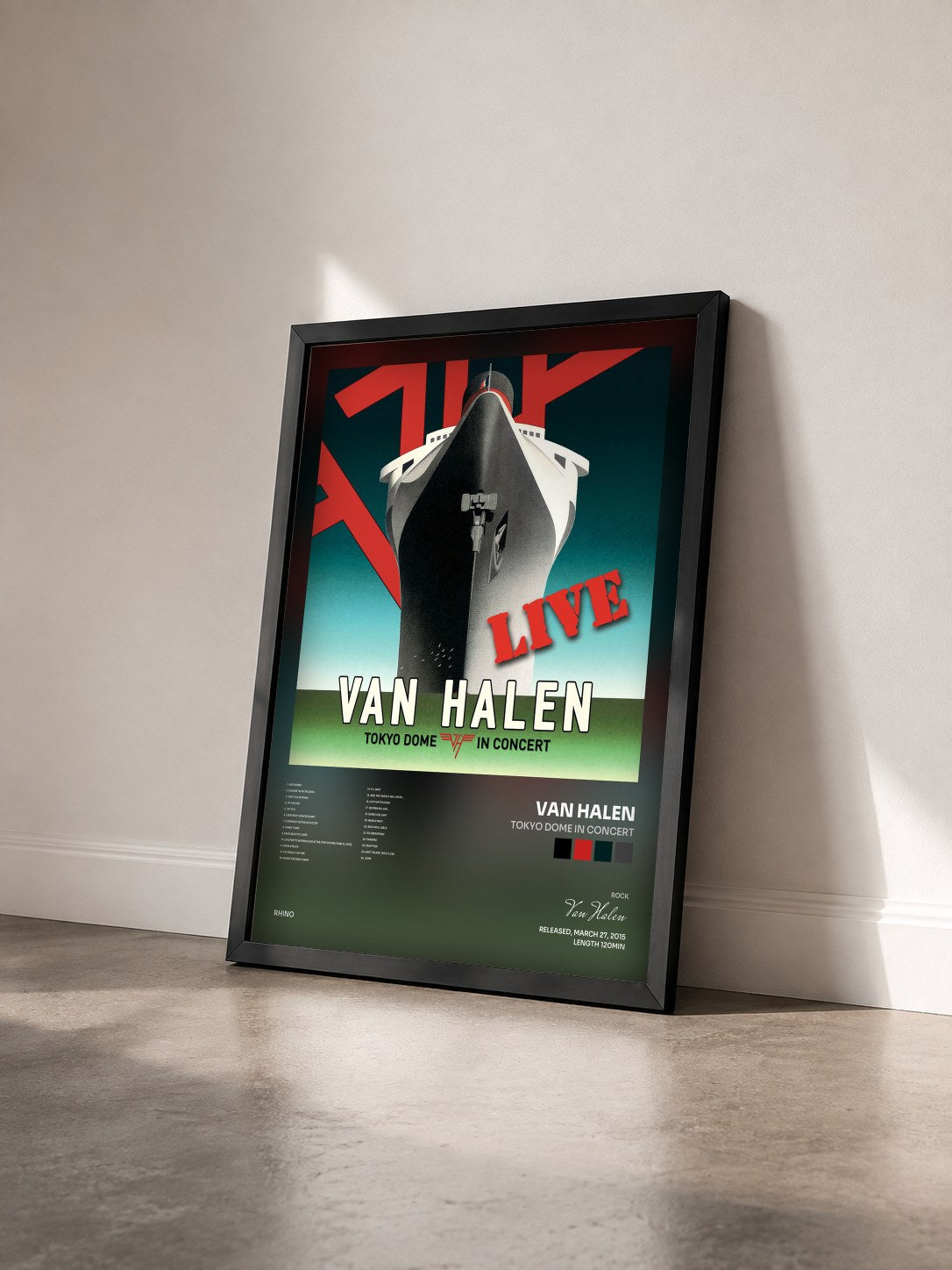 #noir Tableau de l'album Tokyo Dome in Concert de Van Halen vu de trois quarts, cadre noir