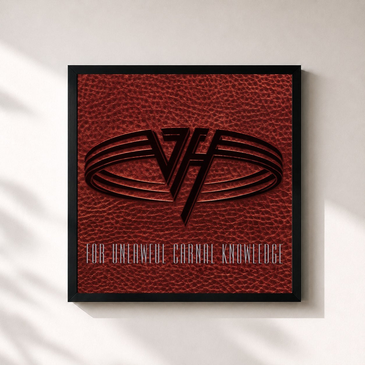 #noir Tableau carré de l'album For Unlawful Carnal Knowledge (2023 Remaster) de Van Halen, cadre noir 32x32 cm
