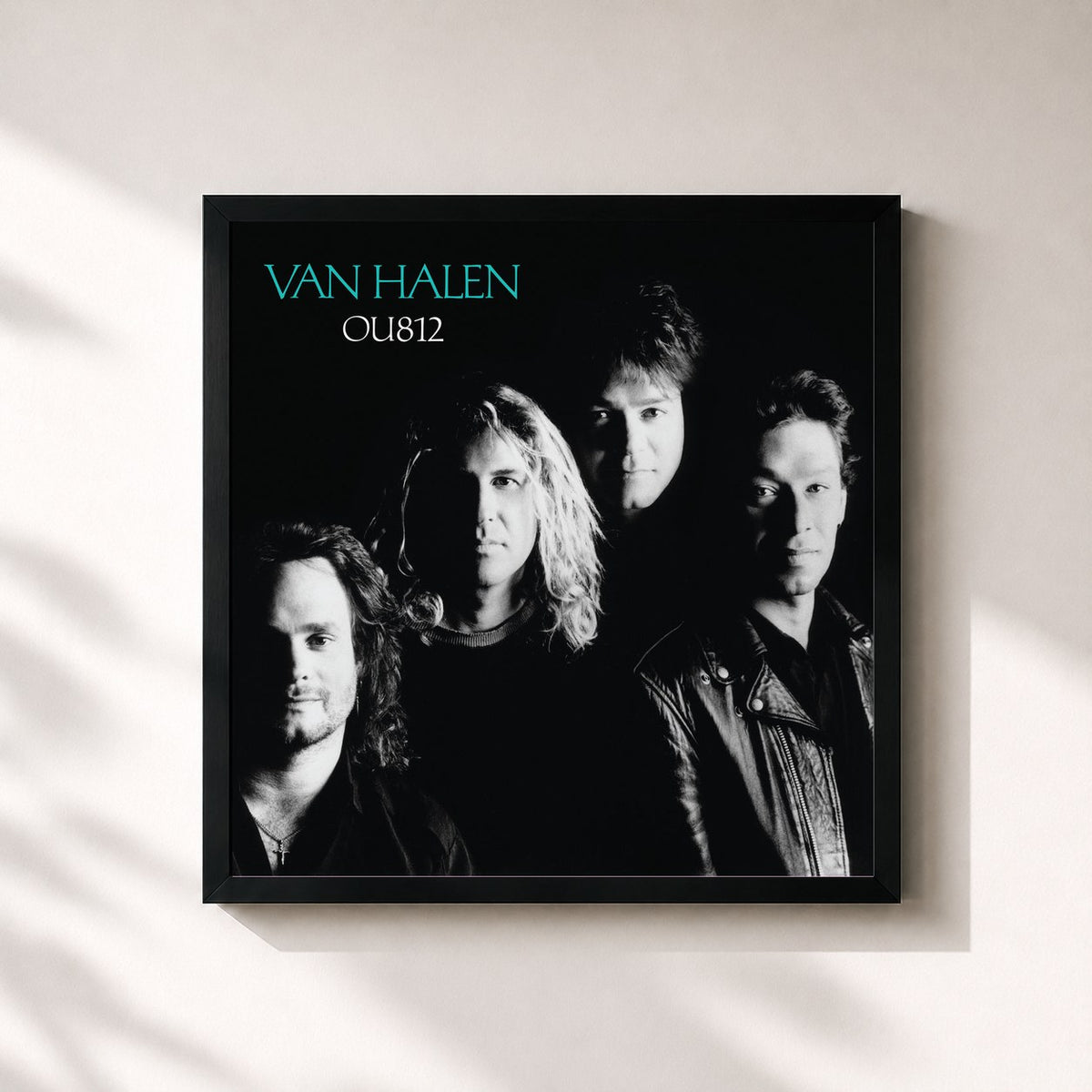 #noir Tableau carré de l'album OU812 (2023 Remaster) de Van Halen, cadre noir 32x32 cm