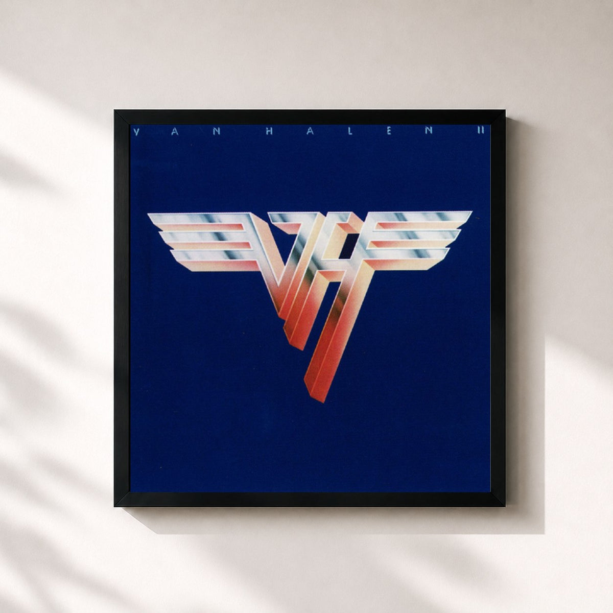 #noir Tableau carré de l'album Van Halen II (Remastered) de Van Halen, cadre noir 32x32 cm