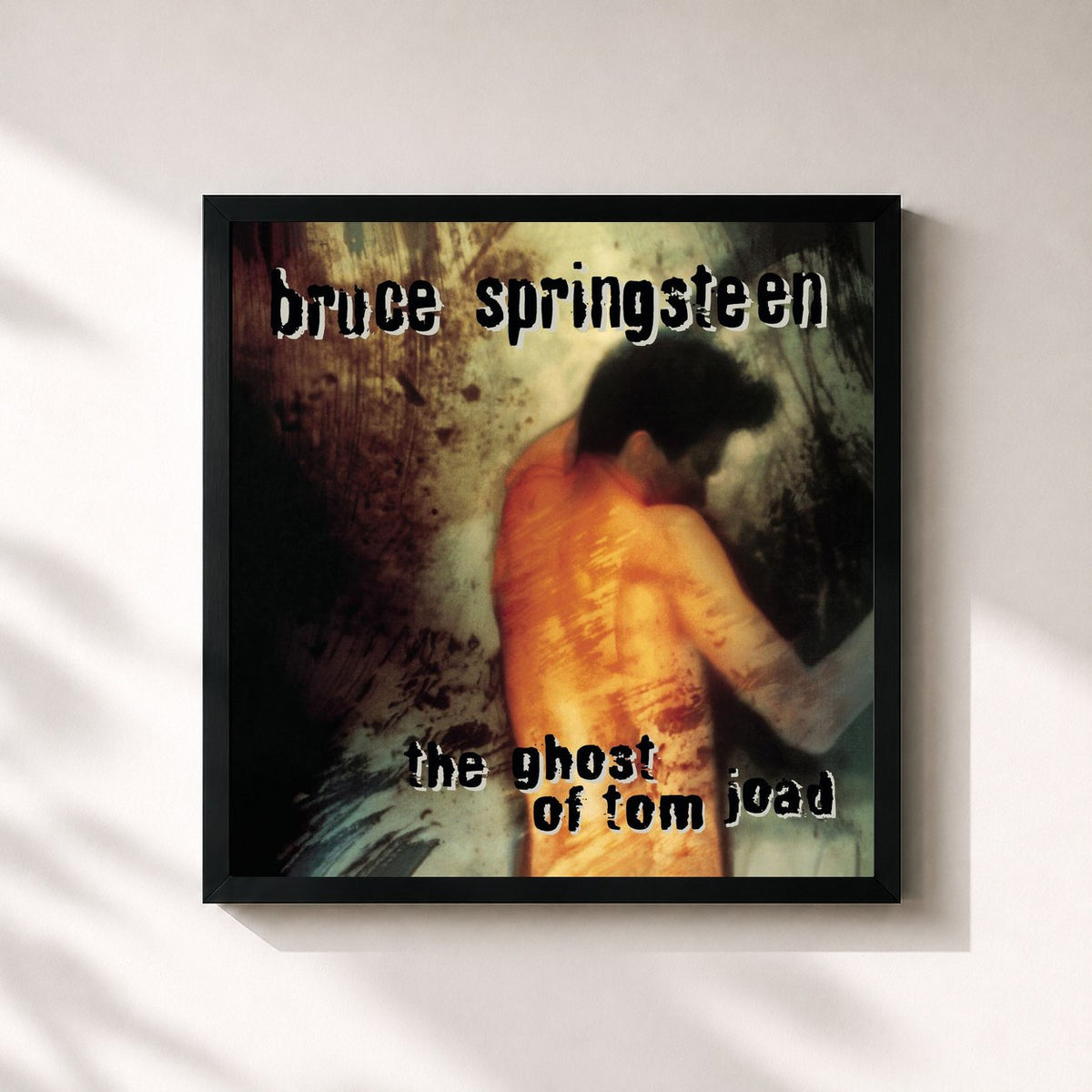 #noir Tableau carré de l'album The Ghost Of Tom Joad de Bruce Springsteen, cadre noir 32x32 cm