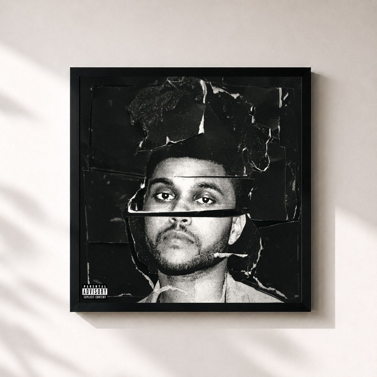 #noir Beauty Behind The Madness di The Weeknd in stampa quadrata incorniciata, cornice nera 32x32 cm